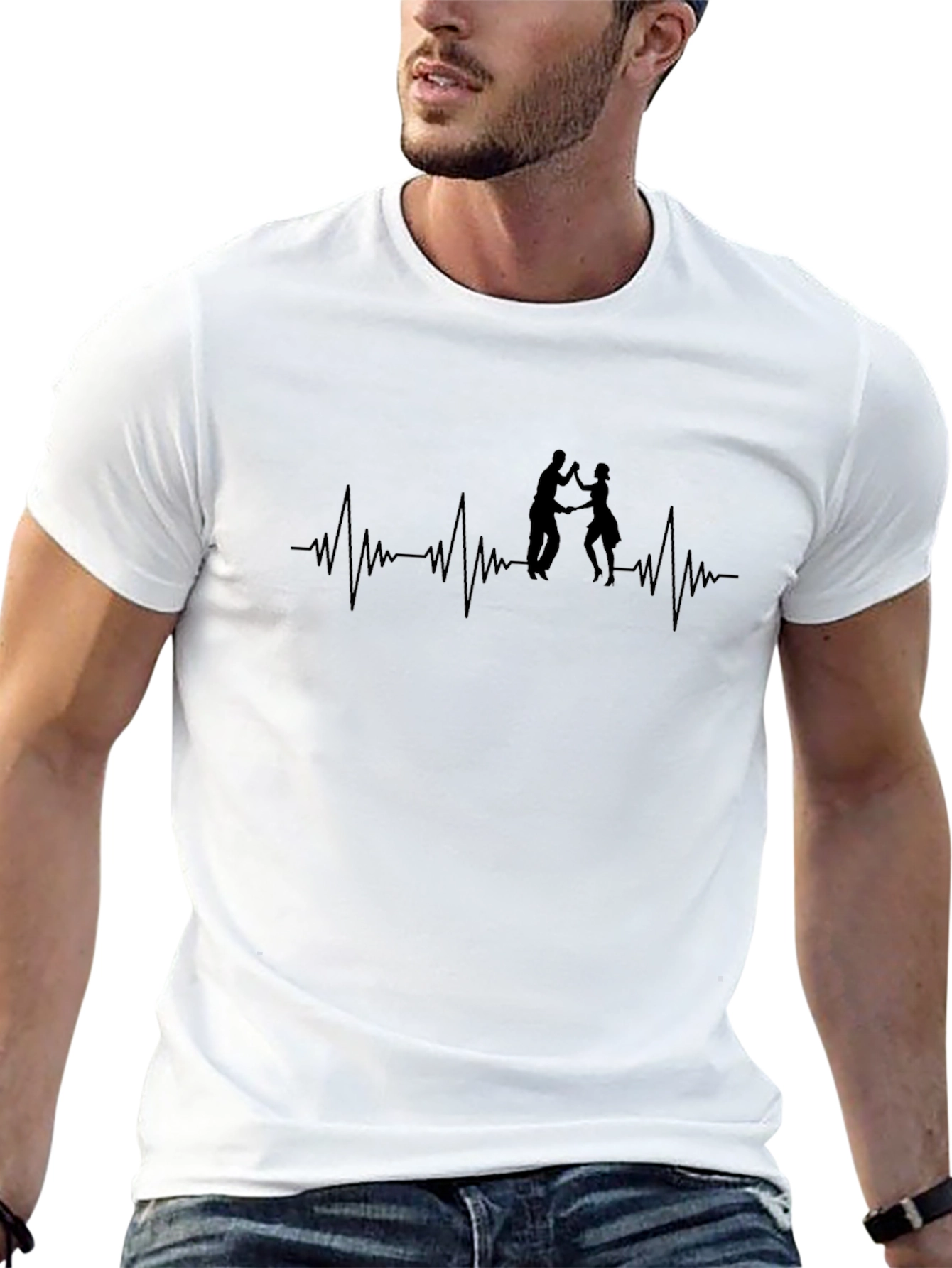 Dance Heartbeat Tee - Black Crew Neck T-Shirt