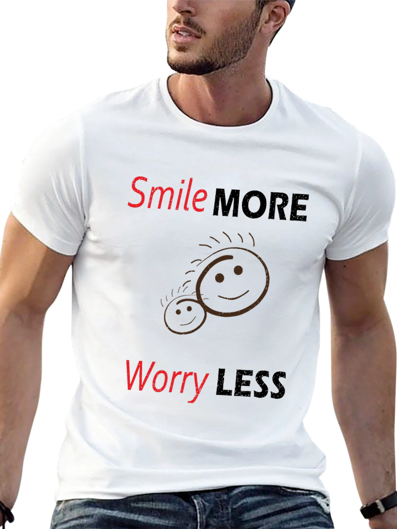 Smile More Worry Less Graphic Tee