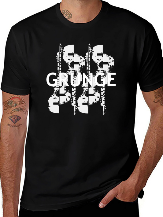 Grunge Graphic Print Black T-Shirt