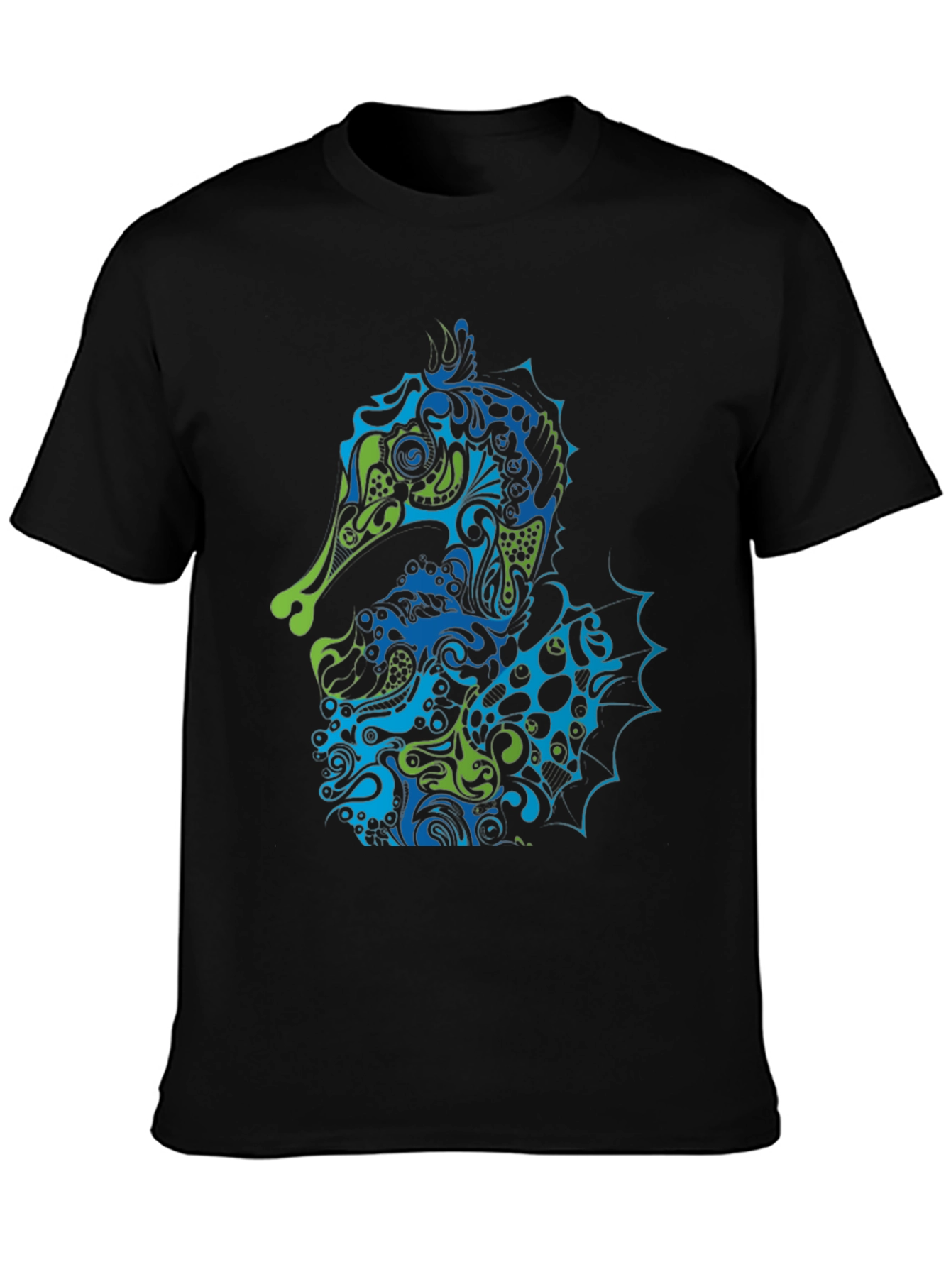 Seahorse Art Graphic Black Tee