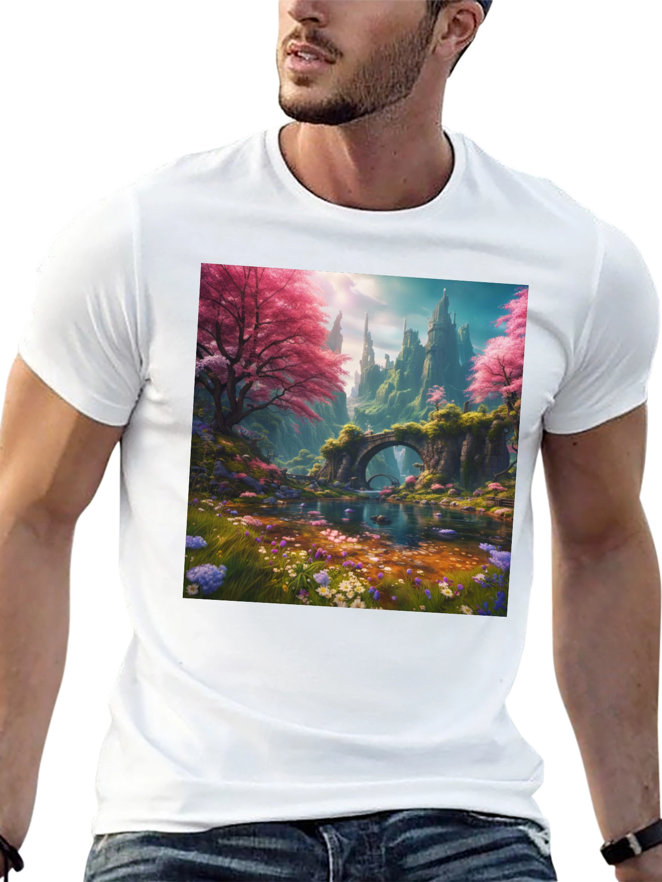 Enchanted Landscape Graphic Tee - Black