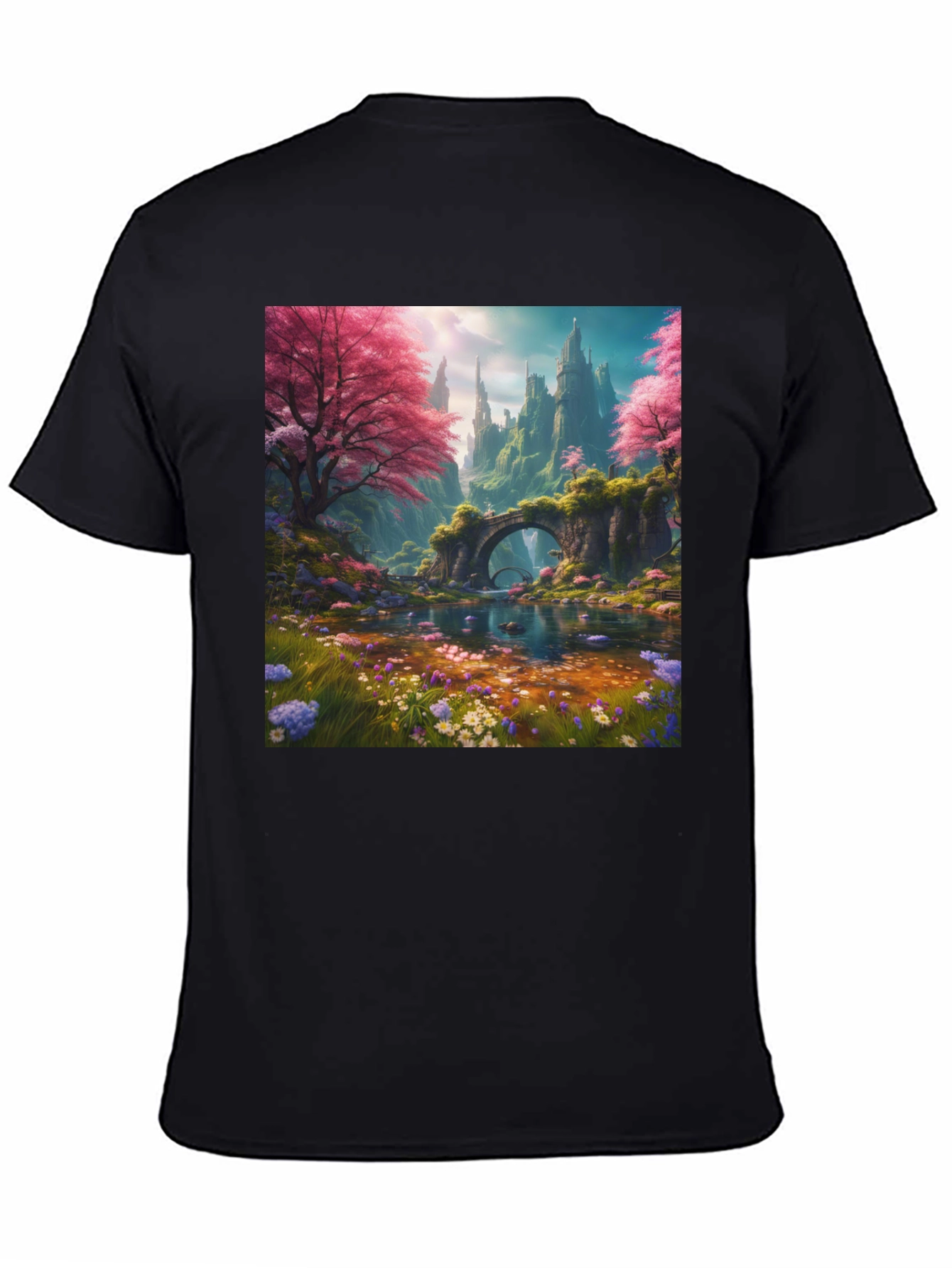Enchanted Landscape Graphic Tee - Black
