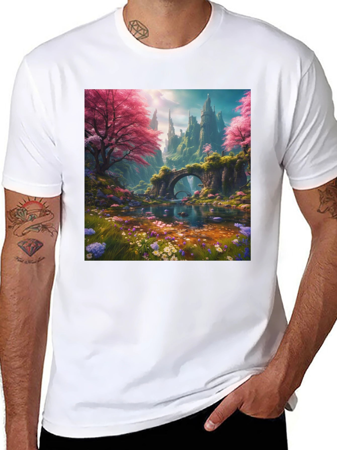 Enchanted Landscape Graphic Tee - Black