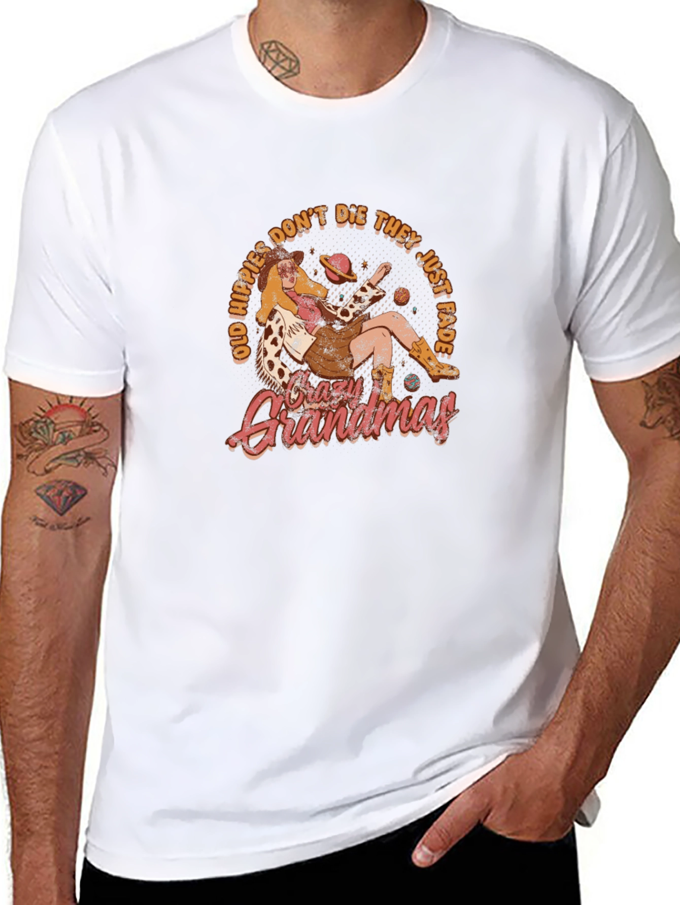 Crazy Grandmas T-Shirt - Old Hippies Dont Die