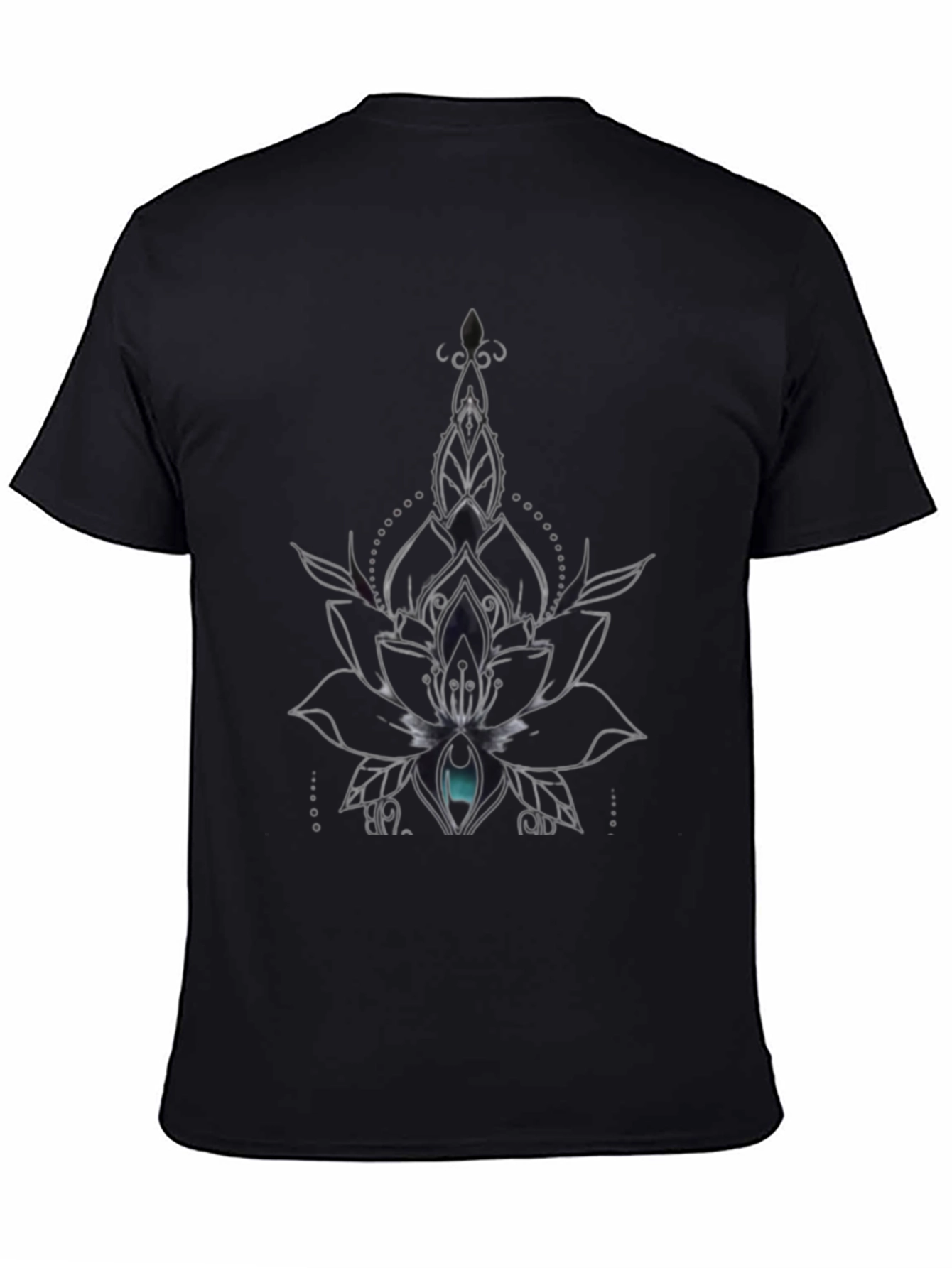 Black T-Shirt with Lotus Eye Design