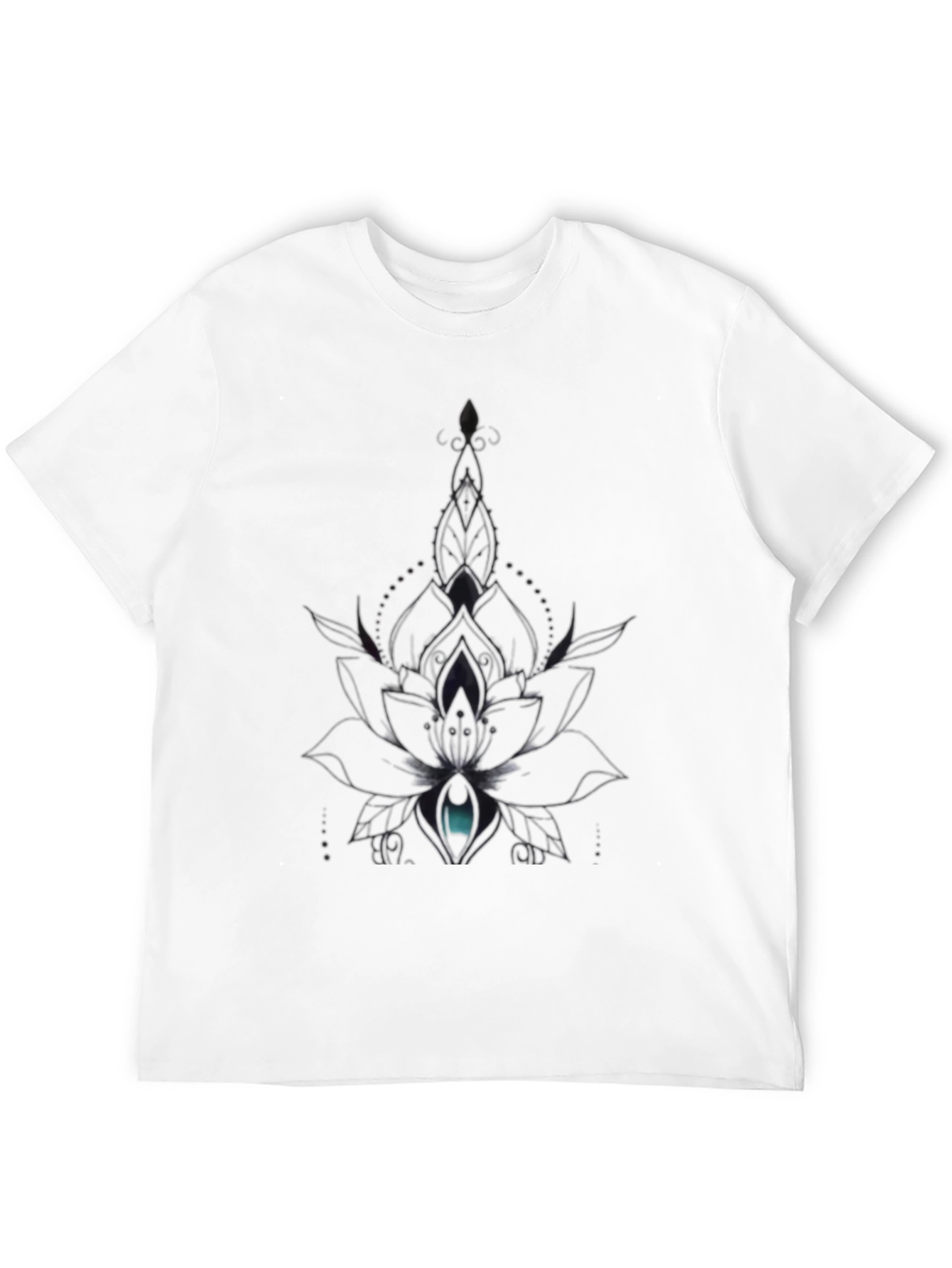 Black T-Shirt with Lotus Eye Design