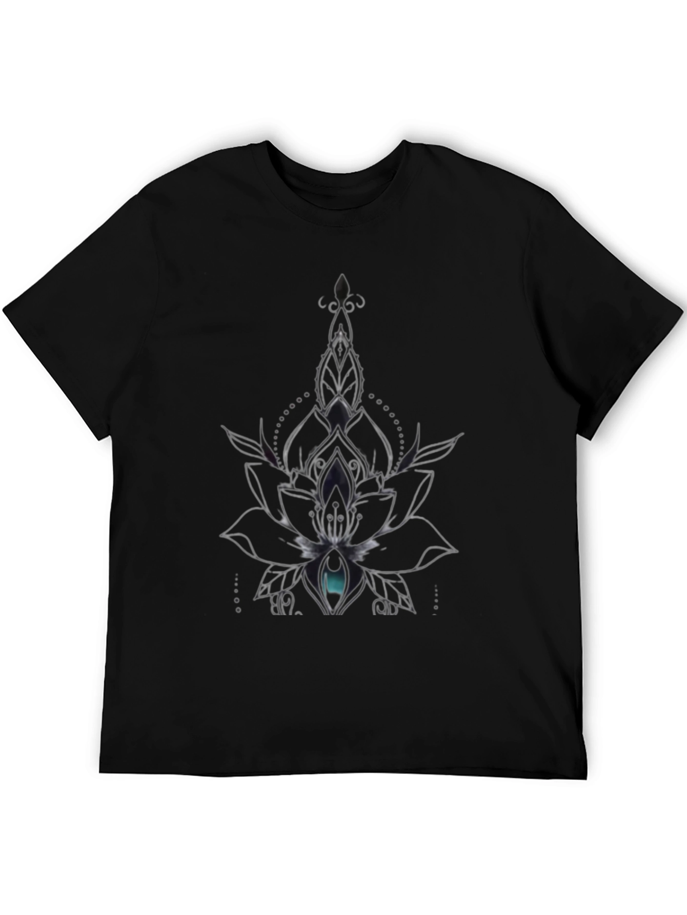 Black T-Shirt with Lotus Eye Design