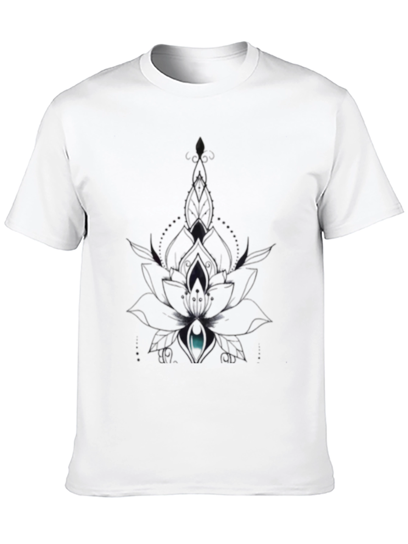 Black T-Shirt with Lotus Eye Design