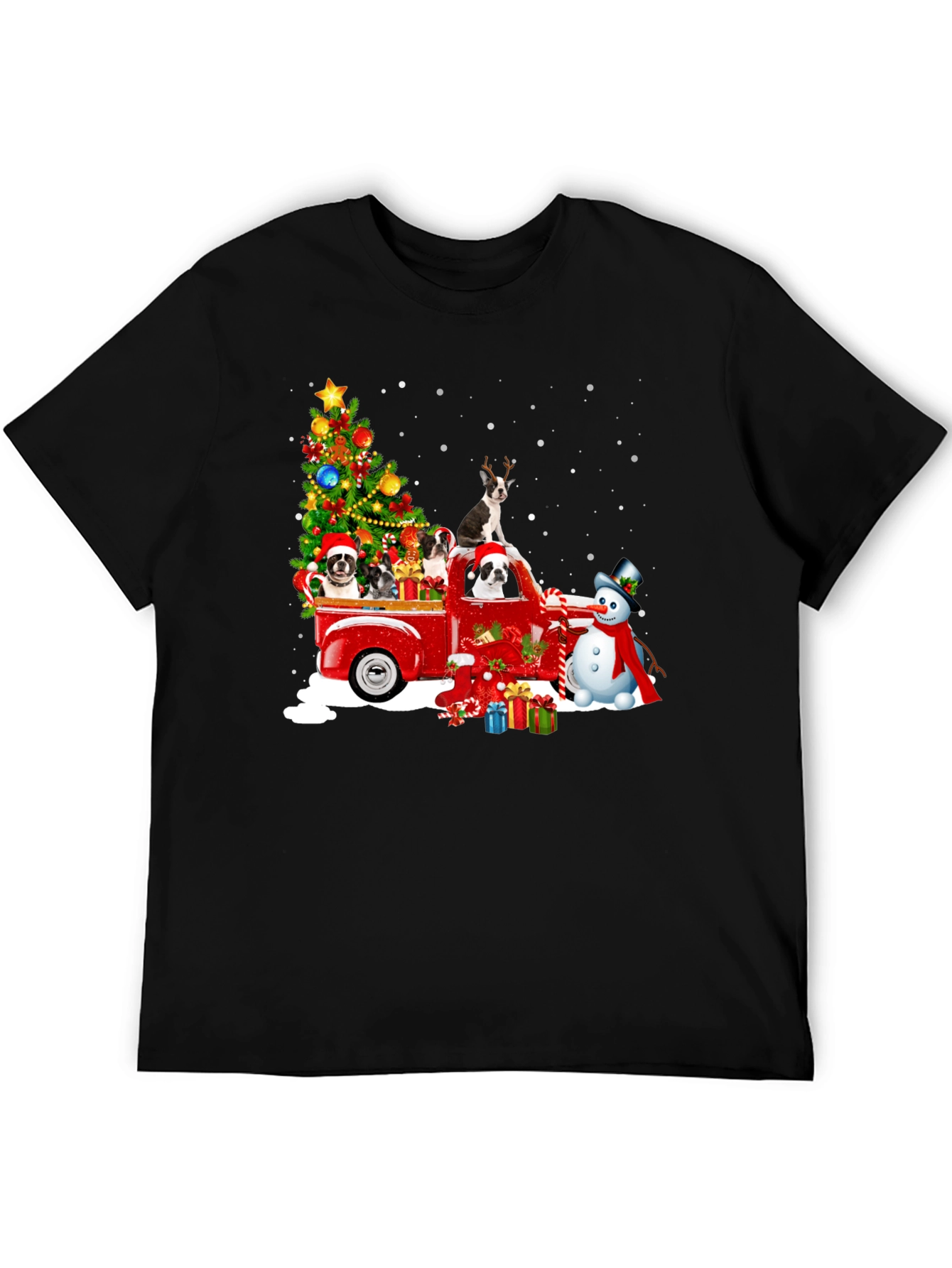Christmas Dogs in Truck T-Shirt