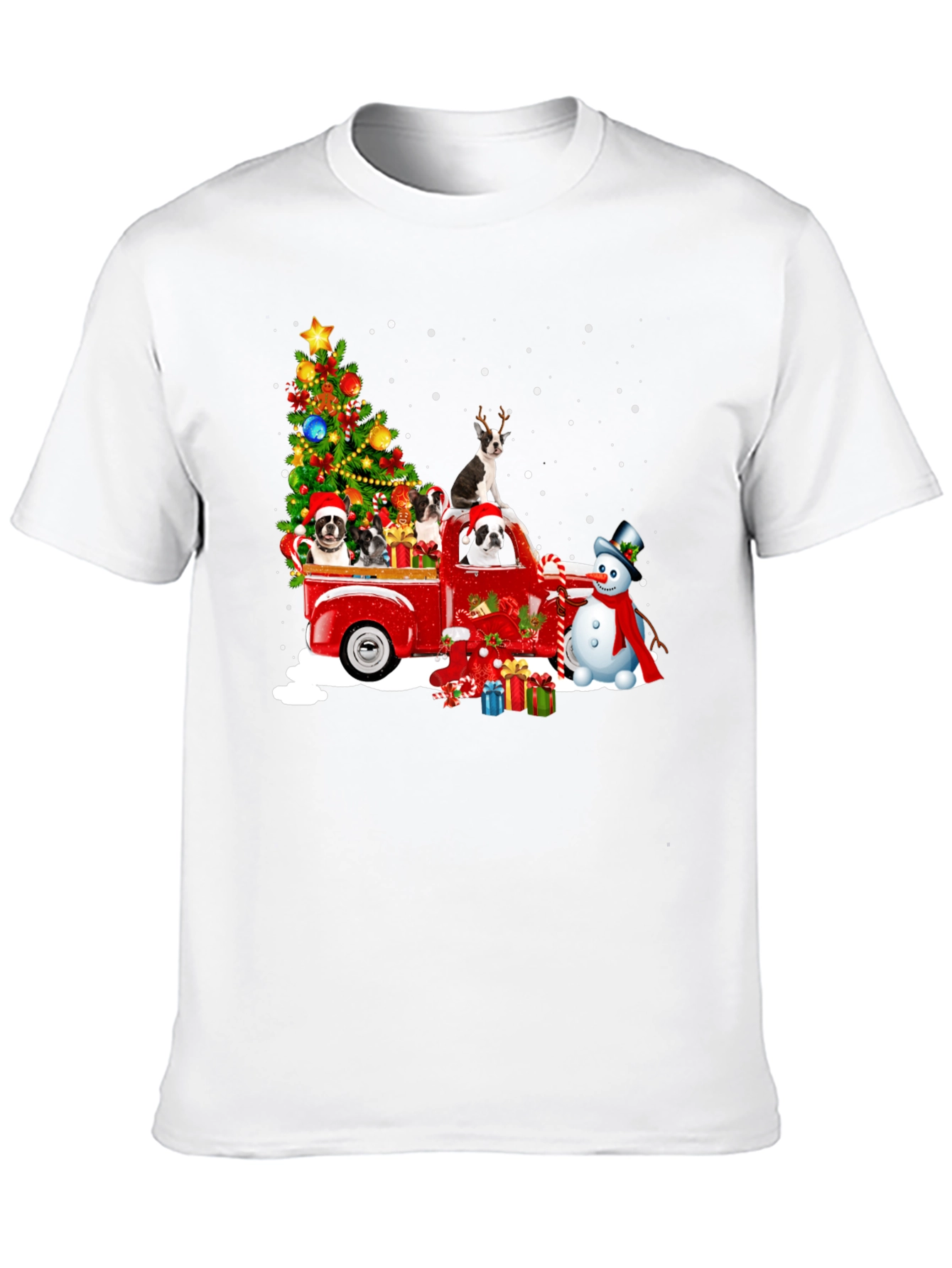 Christmas Dogs in Truck T-Shirt