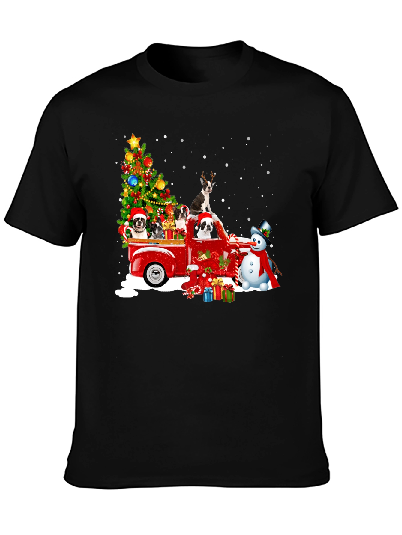 Christmas Dogs in Truck T-Shirt