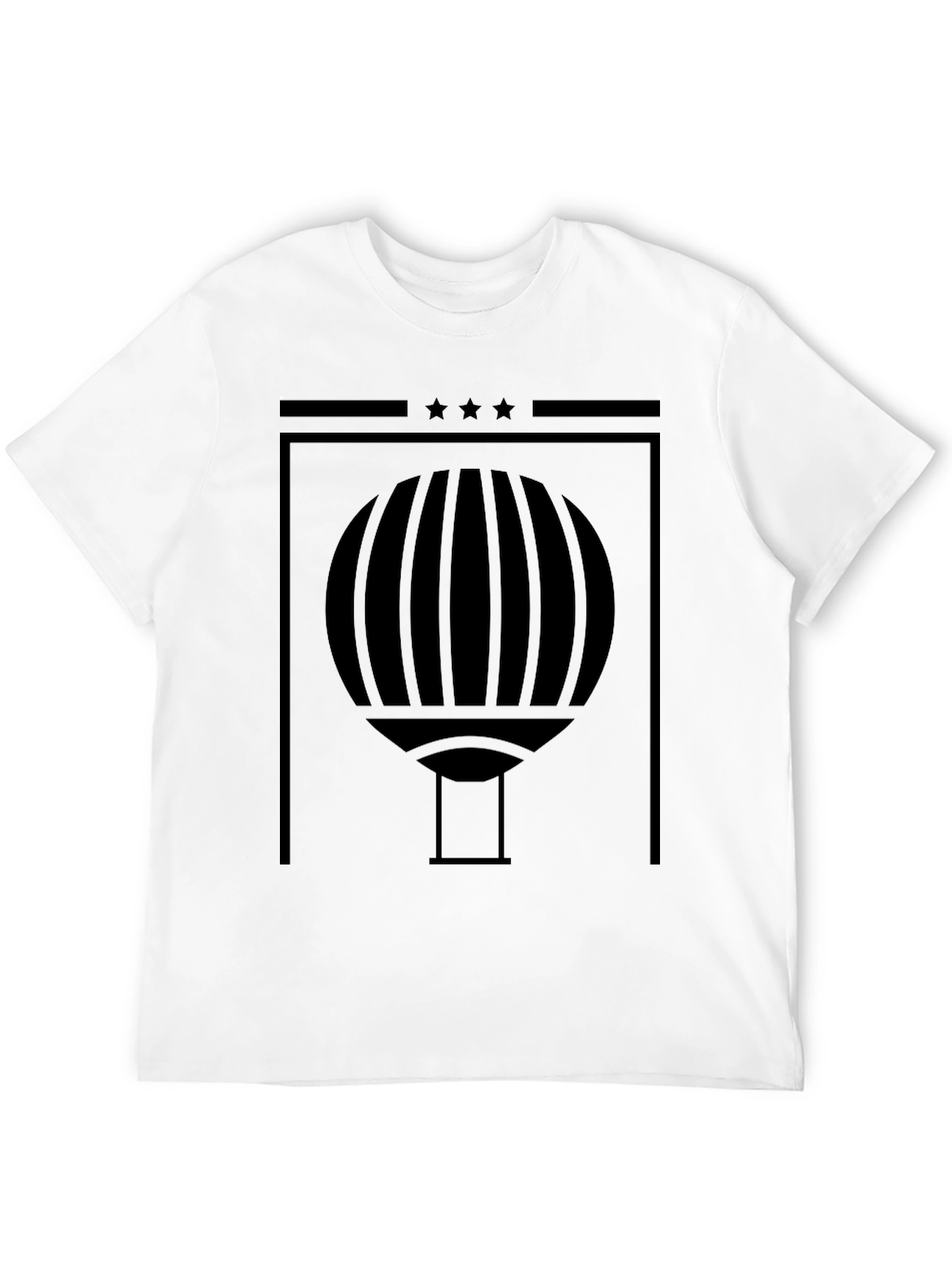 Abstract Hot Air Balloon Graphic Black T-Shirt