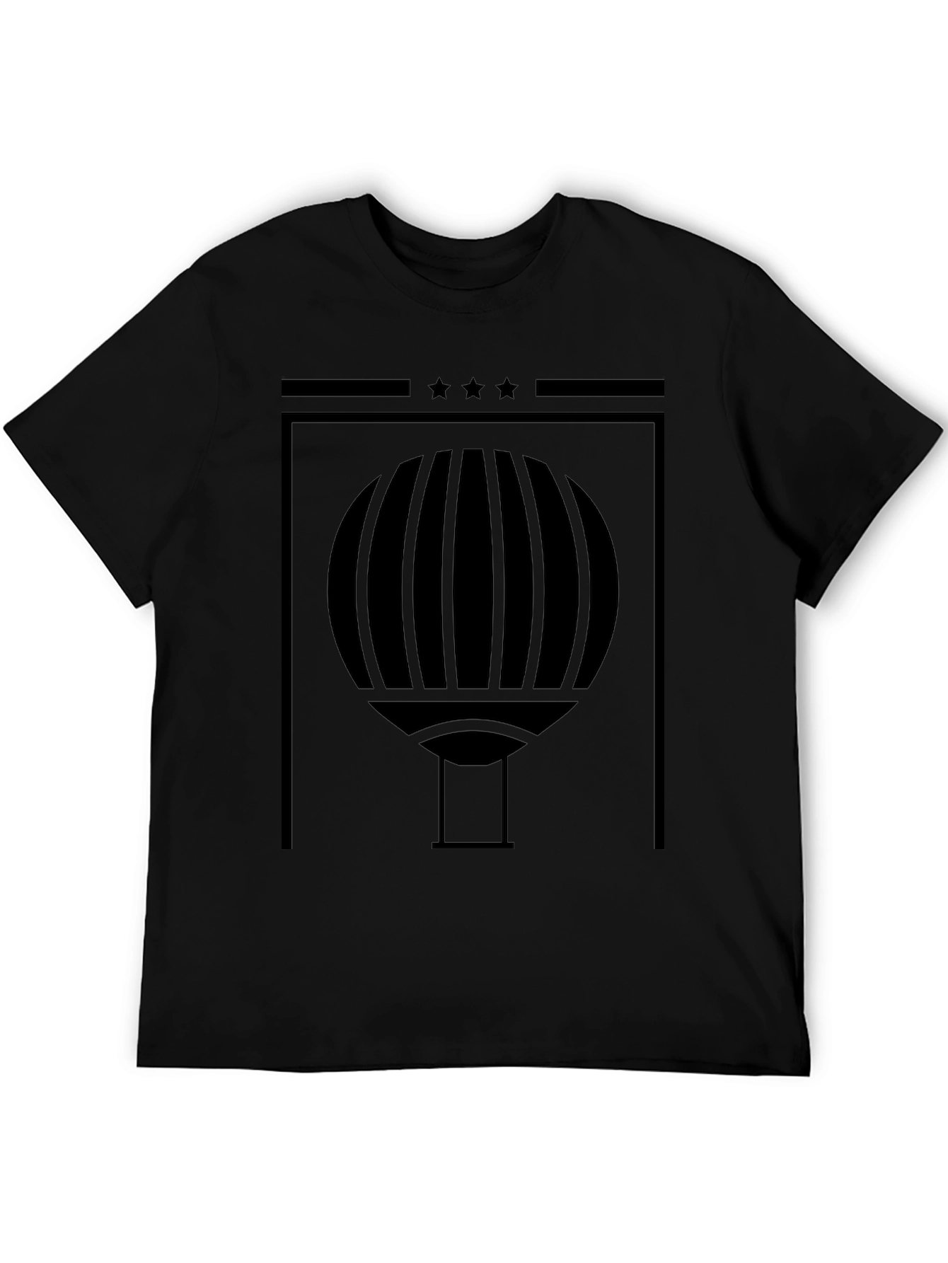 Abstract Hot Air Balloon Graphic Black T-Shirt