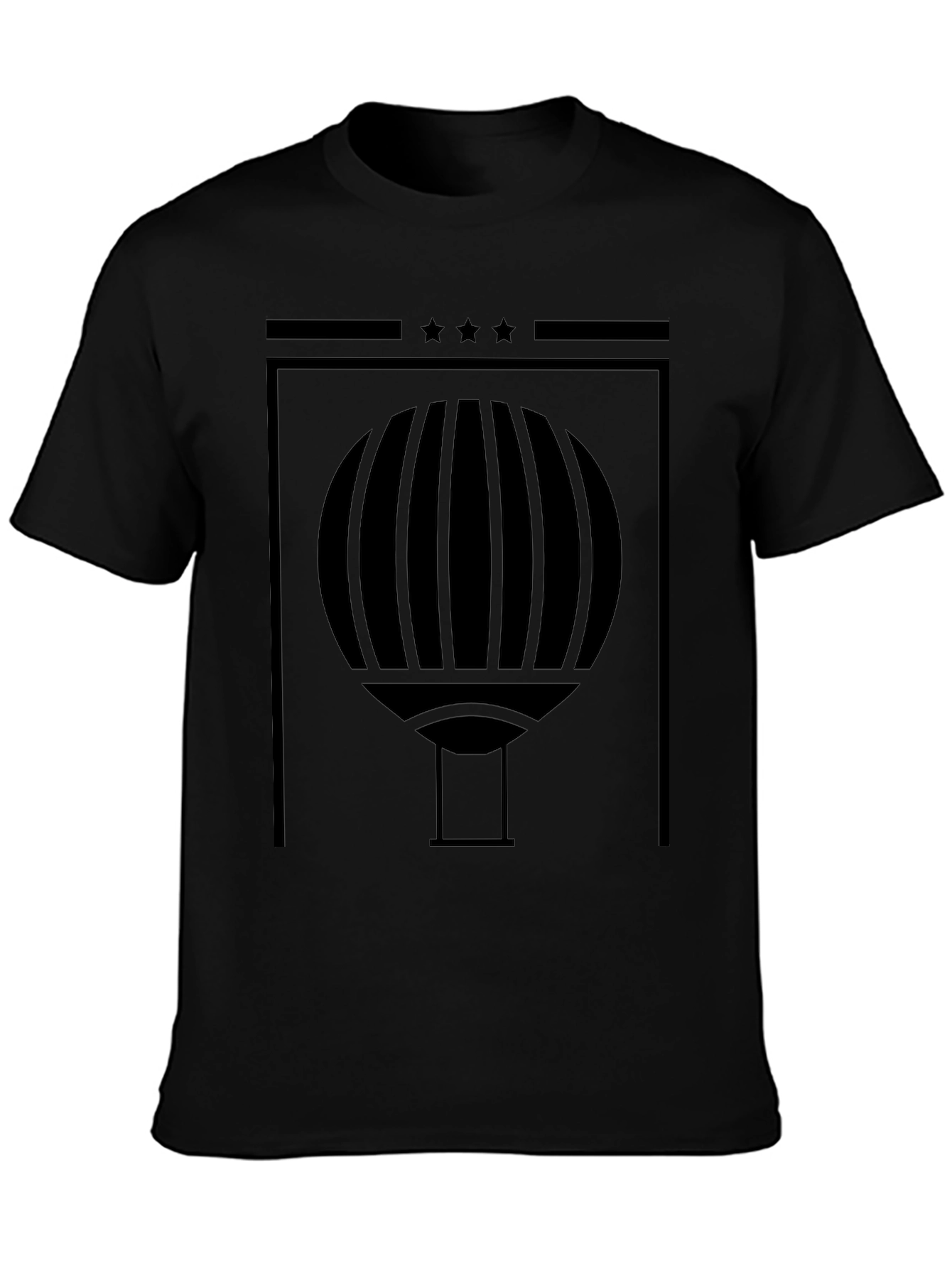 Abstract Hot Air Balloon Graphic Black T-Shirt
