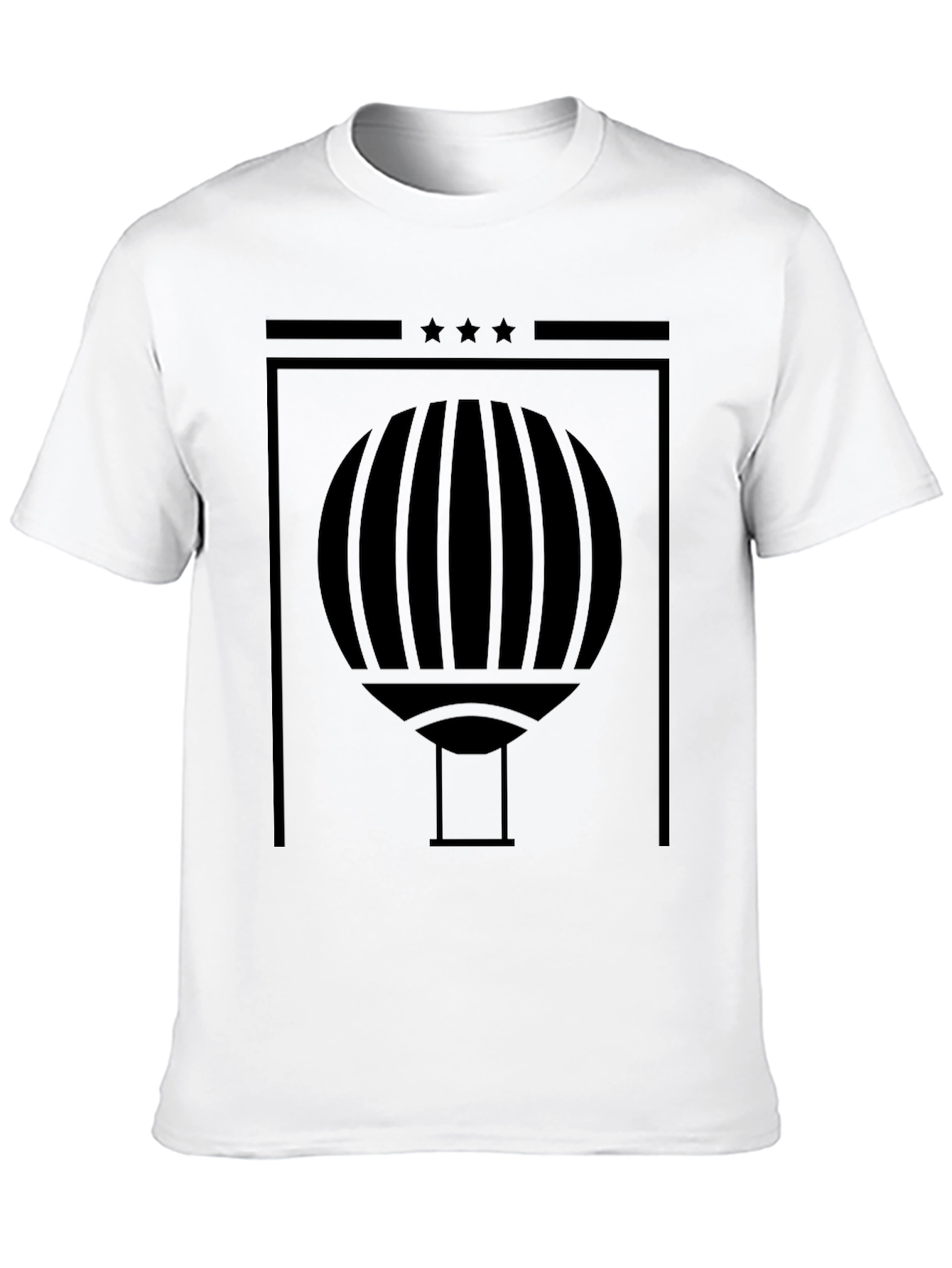 Abstract Hot Air Balloon Graphic Black T-Shirt