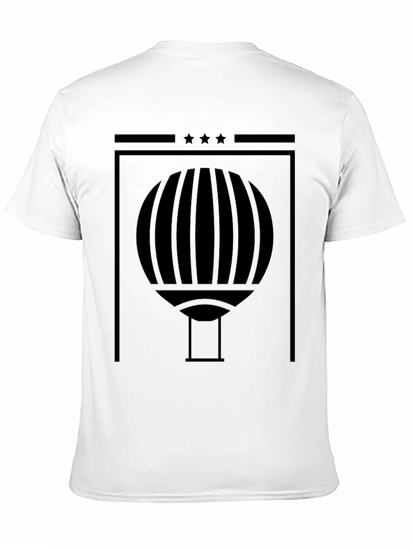 Abstract Hot Air Balloon Graphic Black T-Shirt