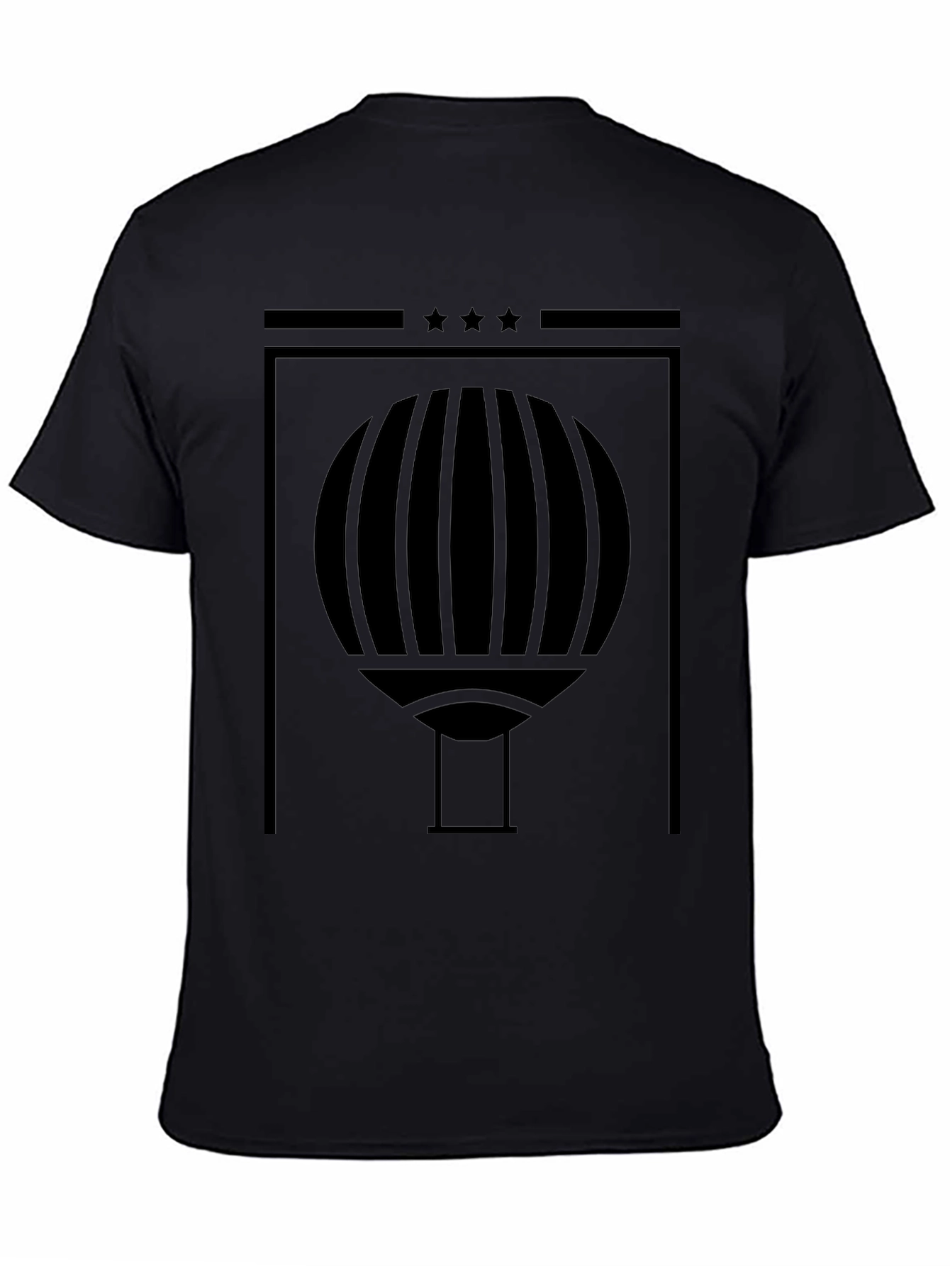 Abstract Hot Air Balloon Graphic Black T-Shirt
