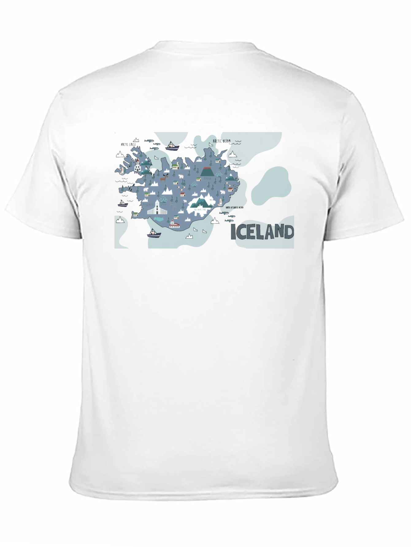 Iceland Map Graphic Tee - Black Cotton T-Shirt