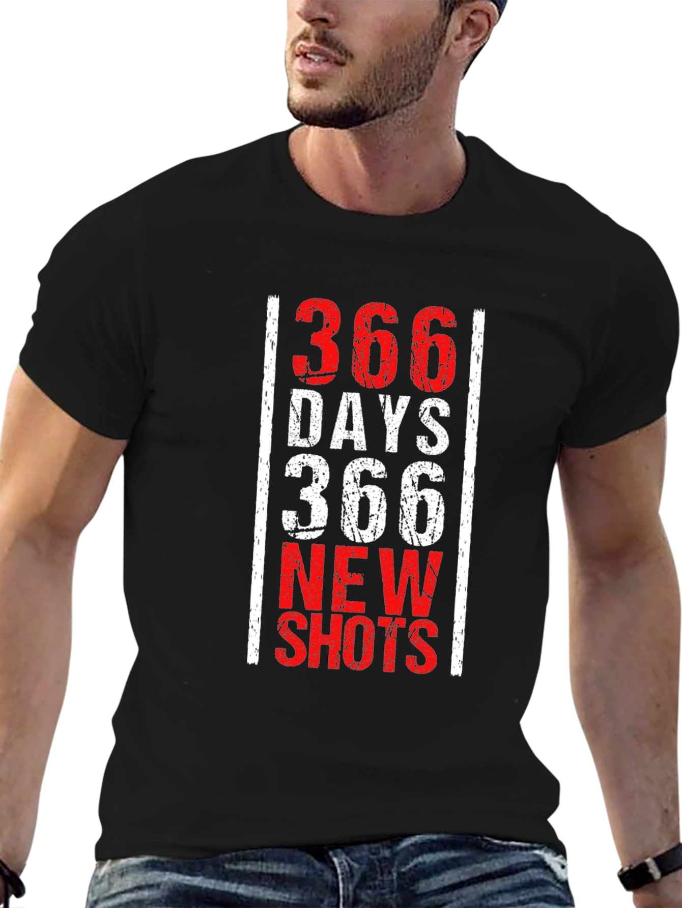 366 Days New Shots Black Graphic Tee