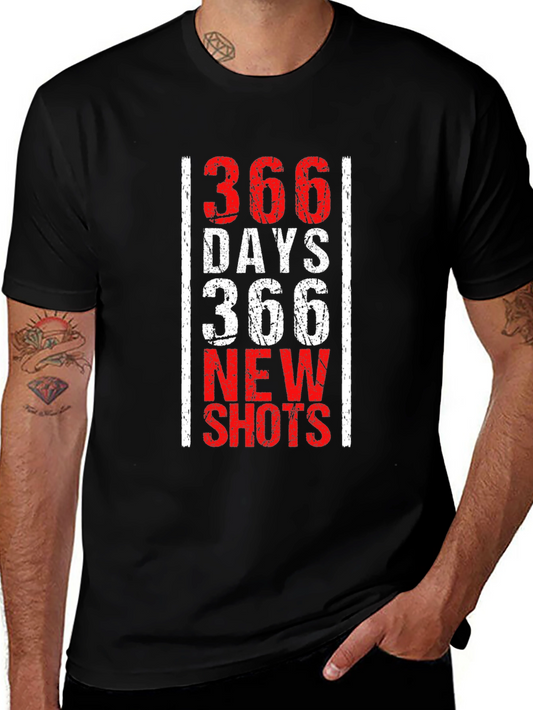 366 Days New Shots Black Graphic Tee