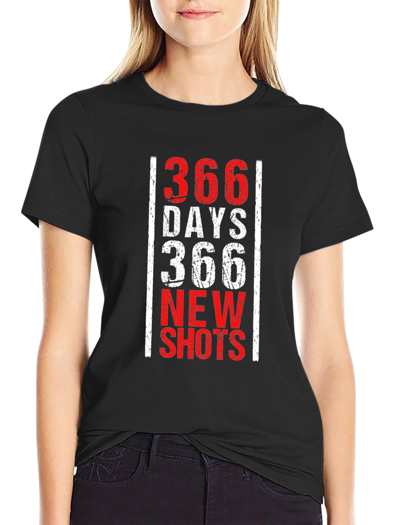 366 Days New Shots Black Graphic Tee