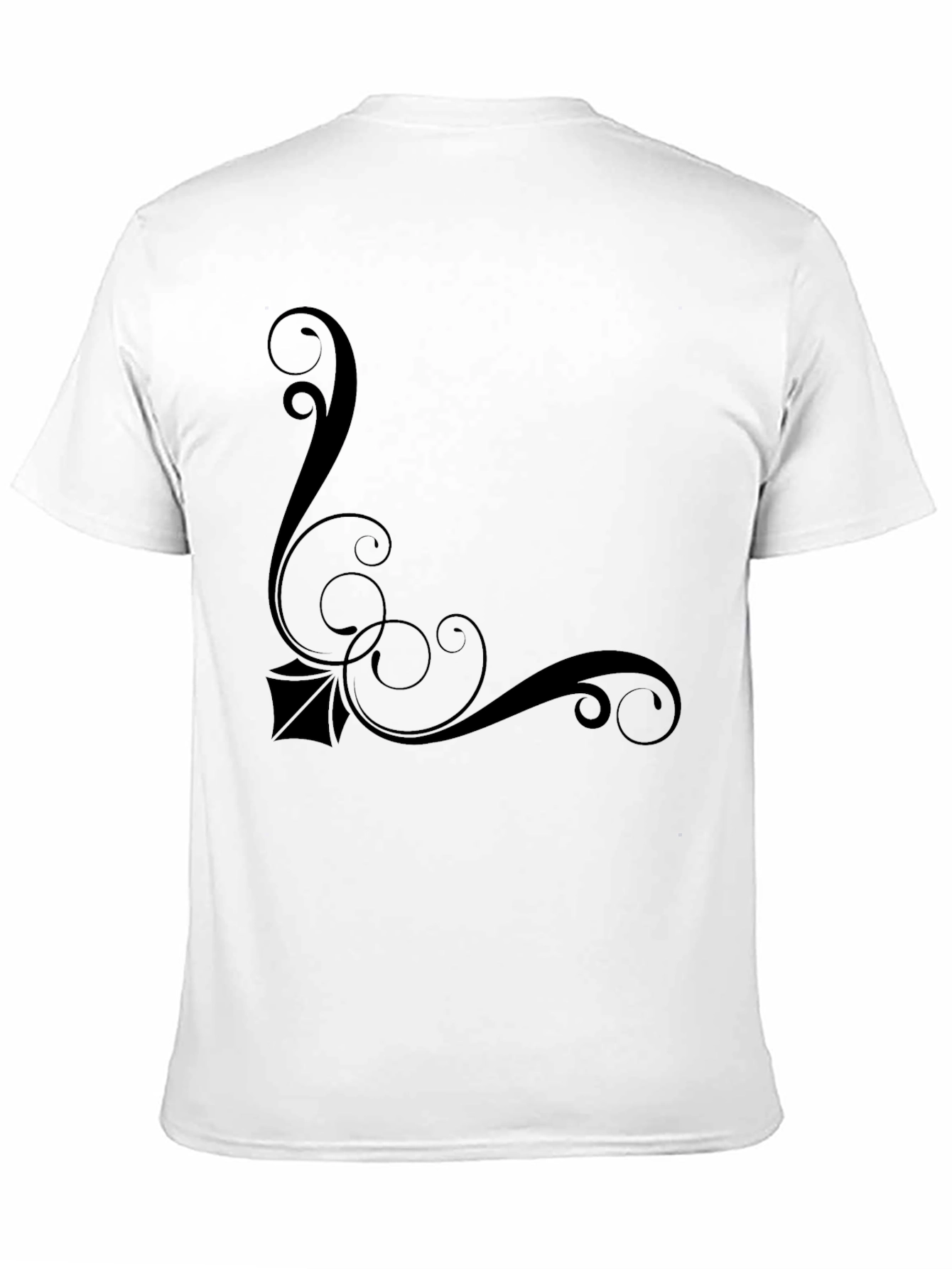 Elegant Black T-Shirt with Swirl Design