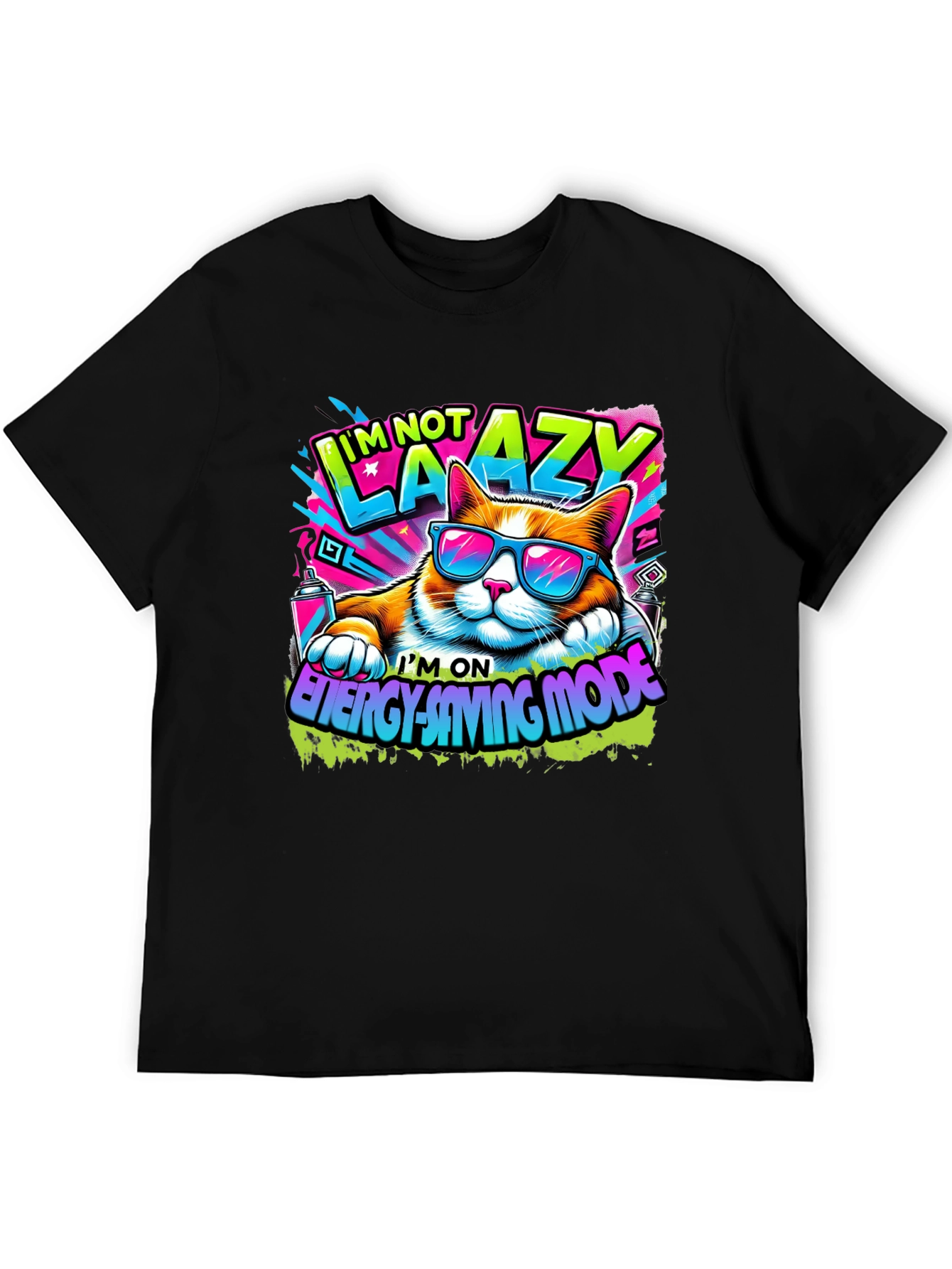 Im Not Lazy Cat T-Shirt - Energy Saving Mode!