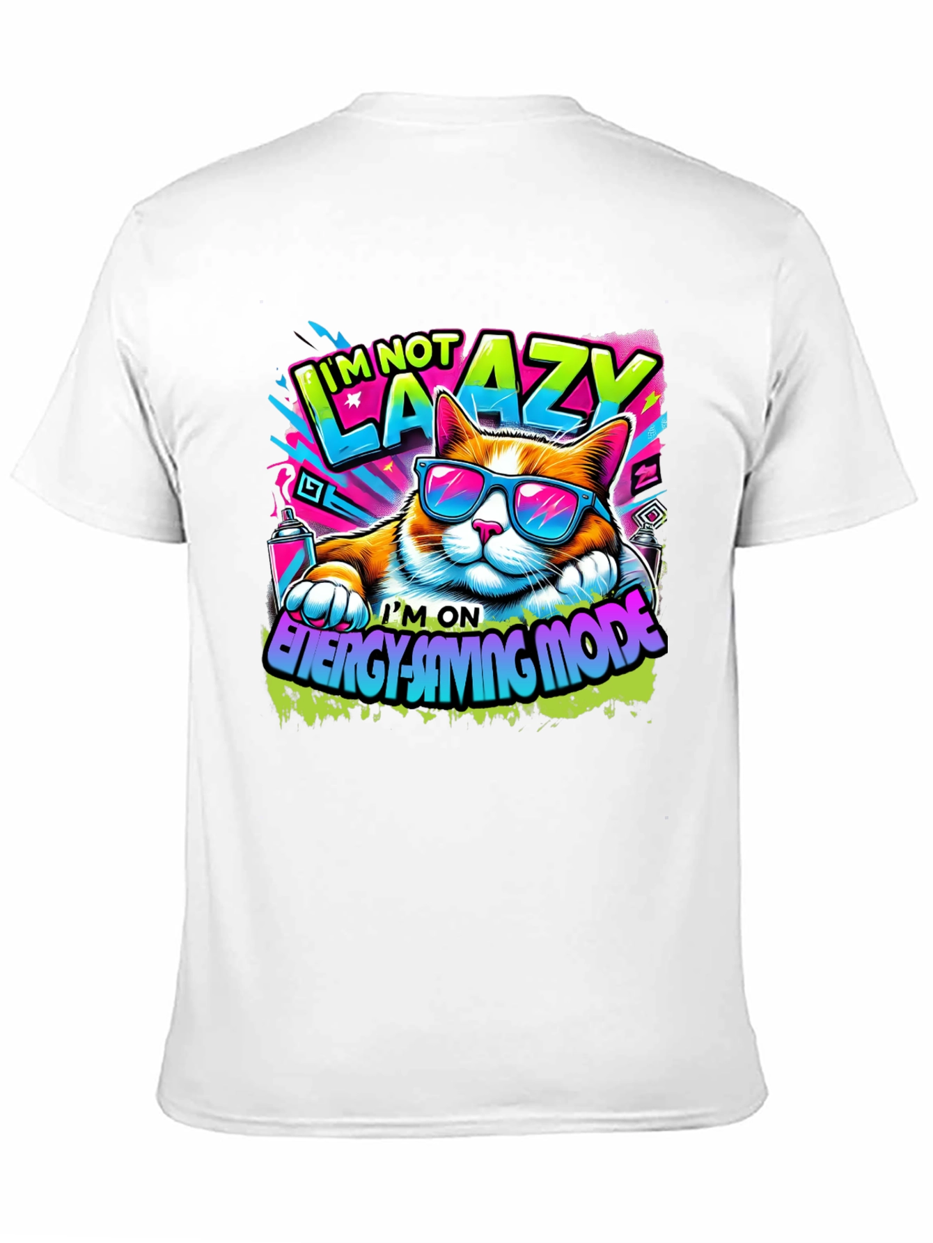 Im Not Lazy Cat T-Shirt - Energy Saving Mode!