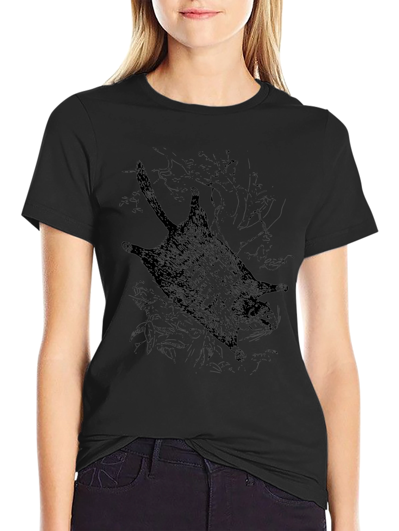 Flying Squirrel Graphic Tee - Unisex Black T-Shirt