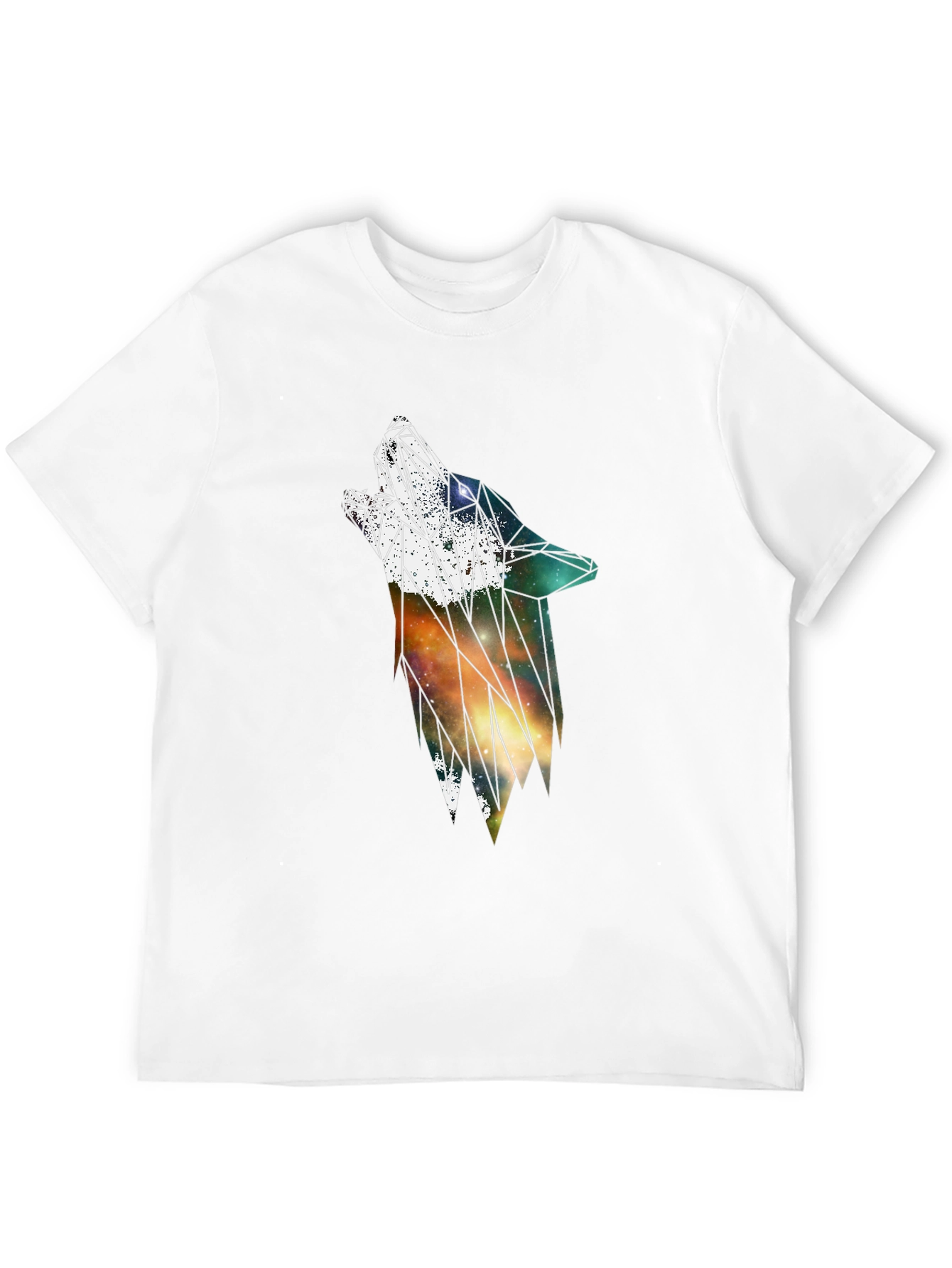 Geometric Galaxy Wolf Graphic Tee