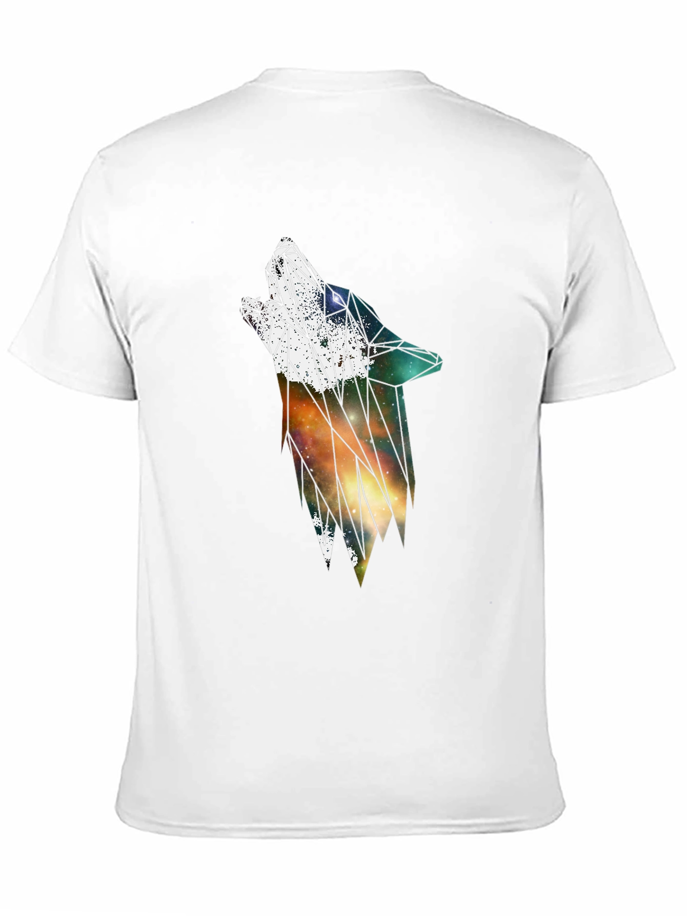 Geometric Galaxy Wolf Graphic Tee