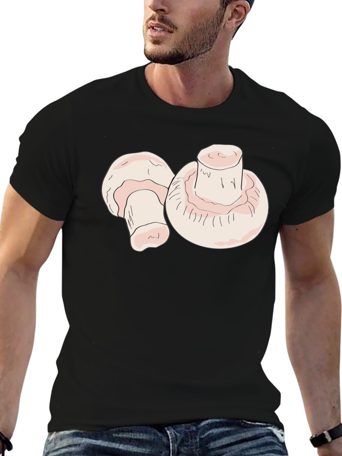 Mushroom Graphic Black T-Shirt