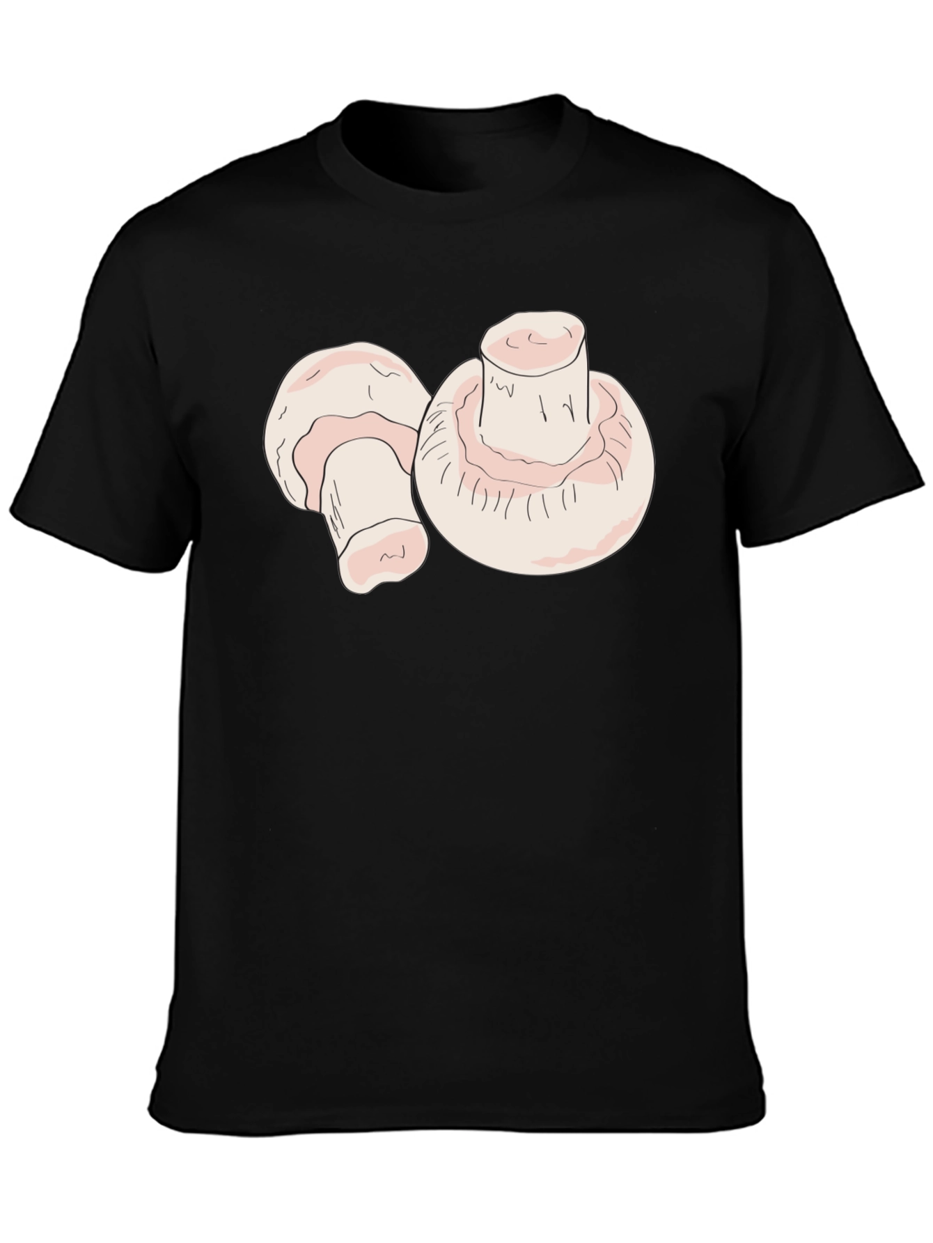 Mushroom Graphic Black T-Shirt