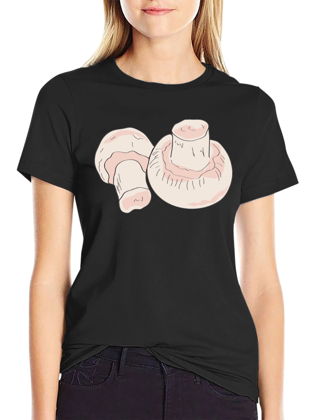 Mushroom Graphic Black T-Shirt