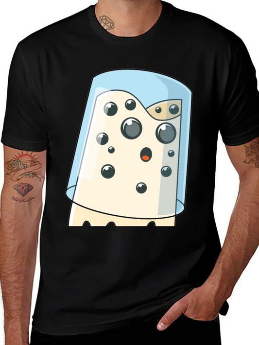 Cartoon Cheese Under Glass Graphic T-Shirt