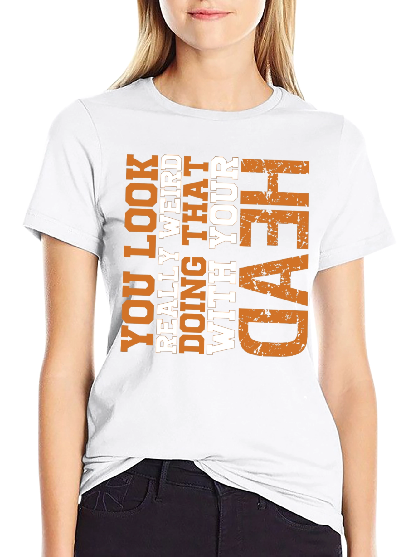 Funny Weird Head Graphic Tee - Novelty T-Shirt