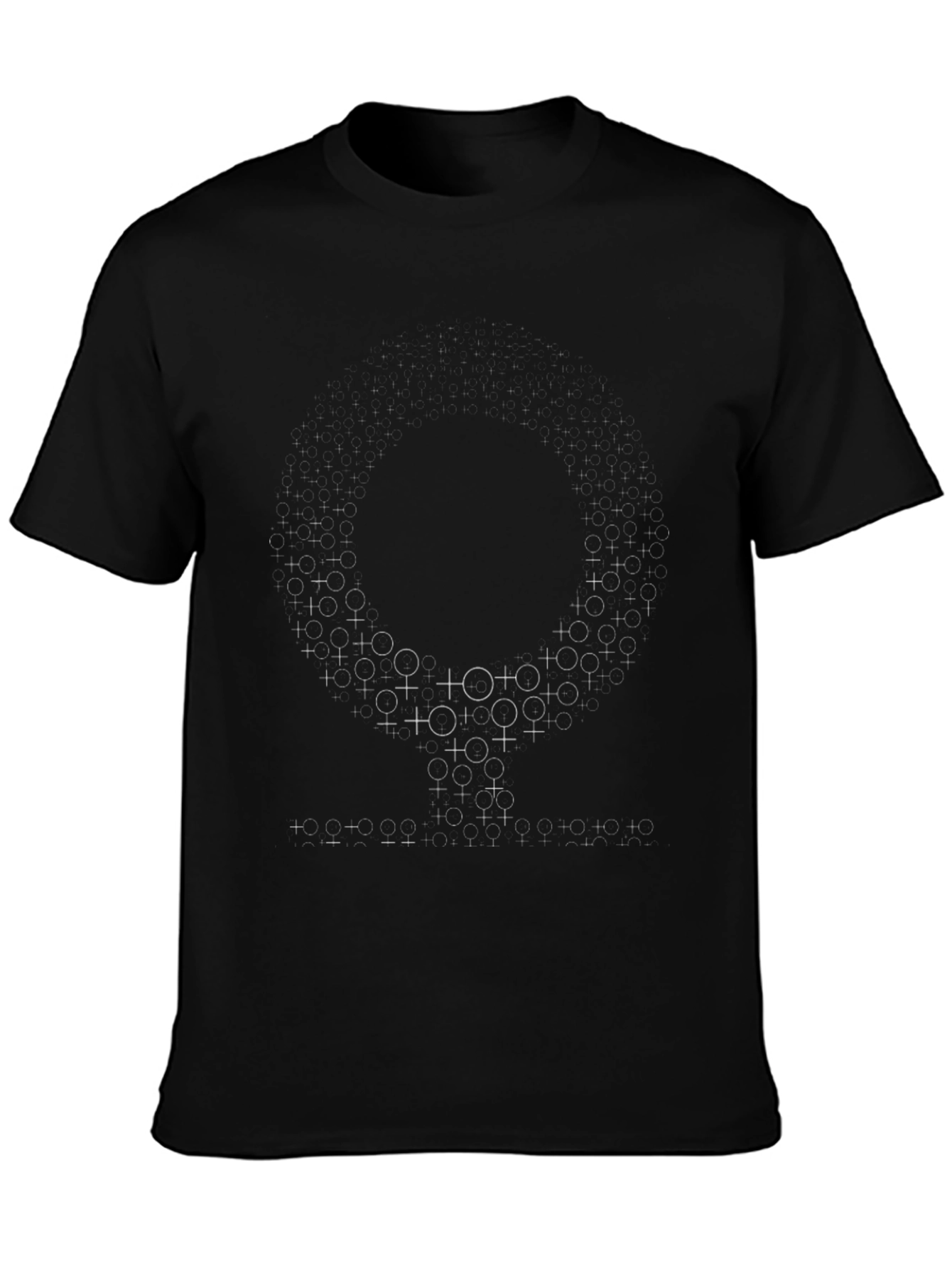 Black T-Shirt with Female Symbol Design