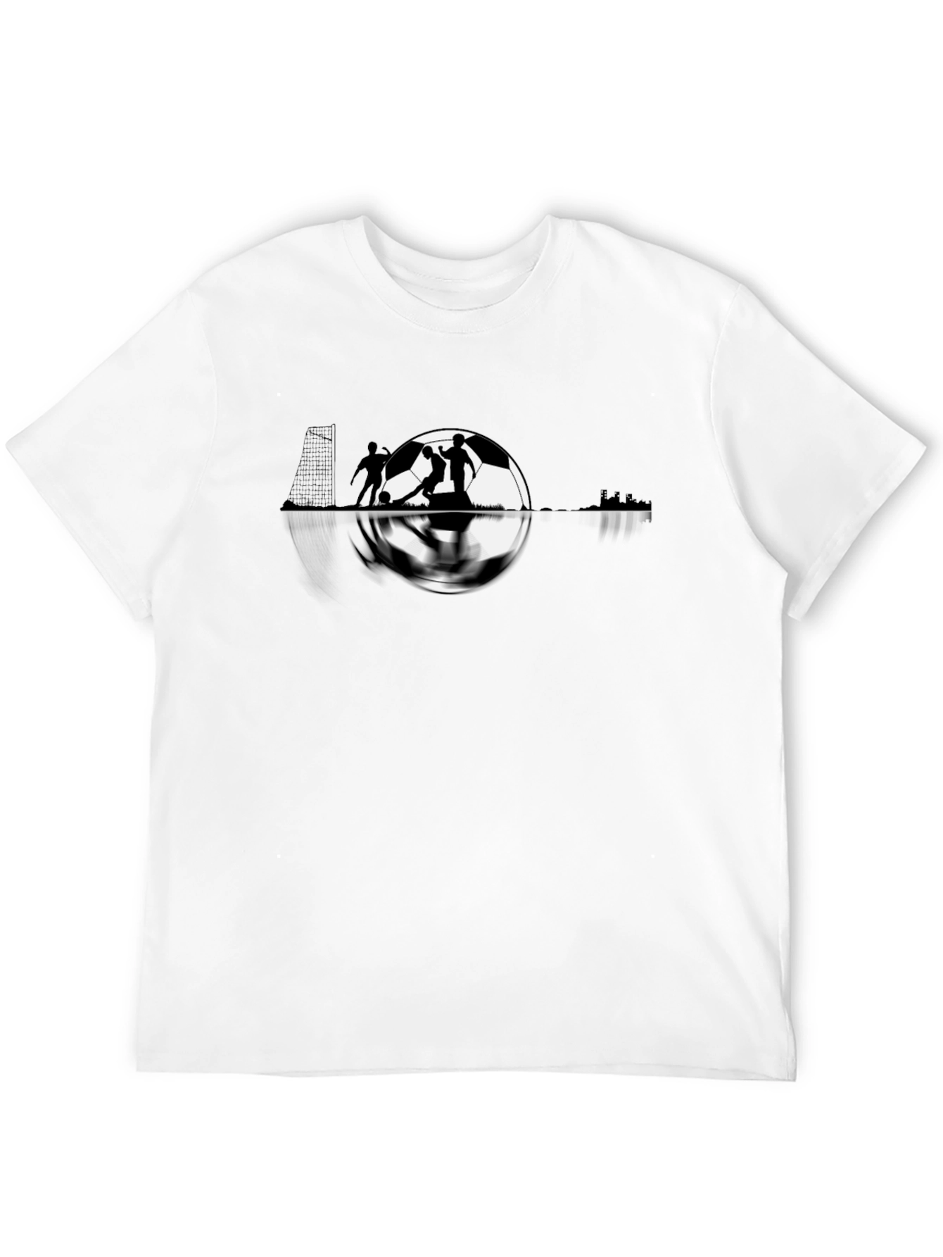 Soccer Graphic Tee - Black Cotton T-Shirt