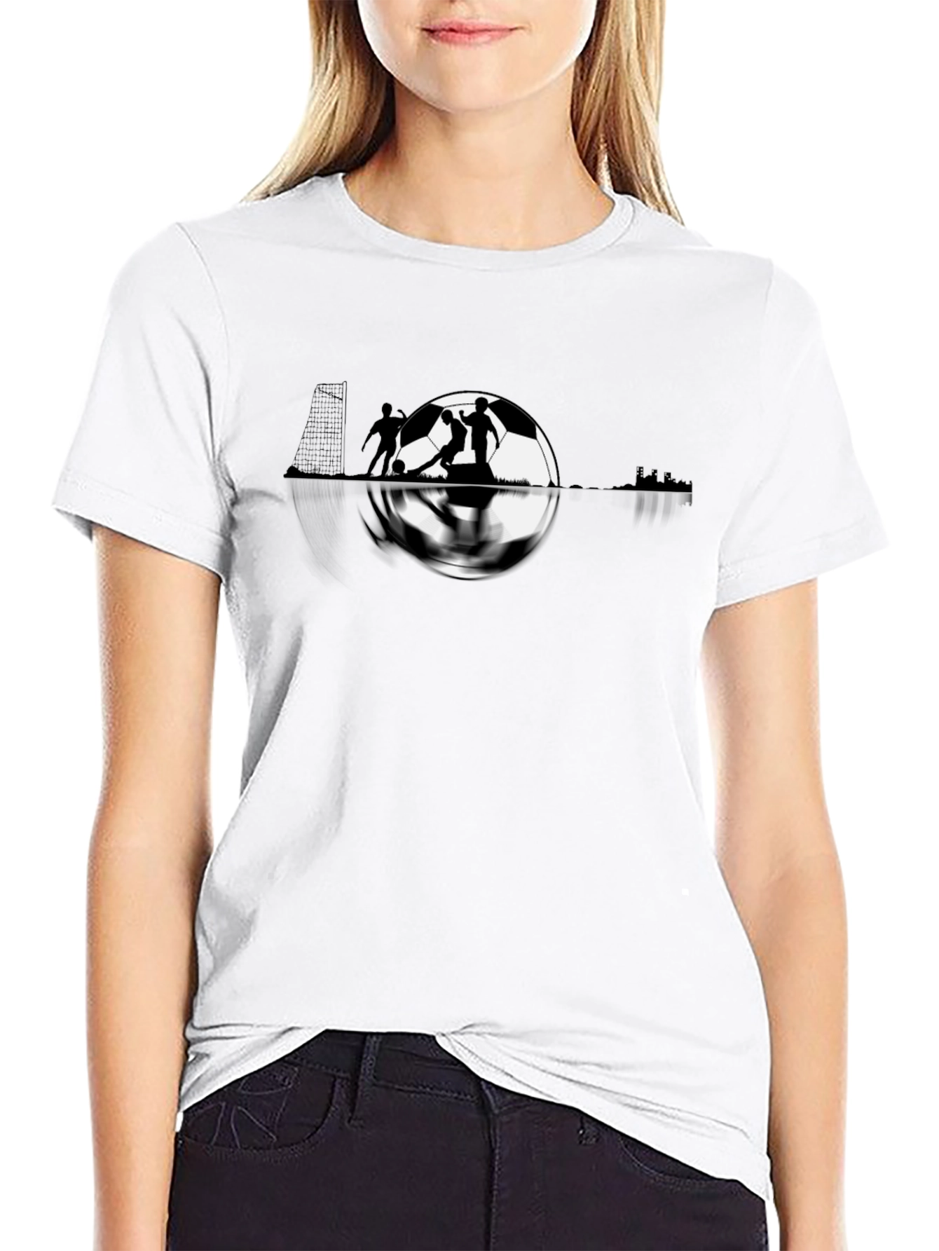 Soccer Graphic Tee - Black Cotton T-Shirt