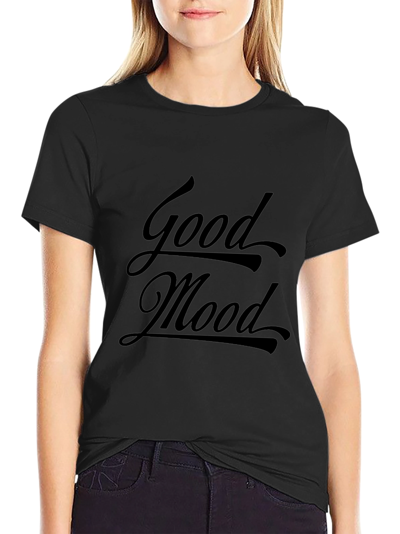 Good Mood Black T-Shirt - Stylish & Comfy