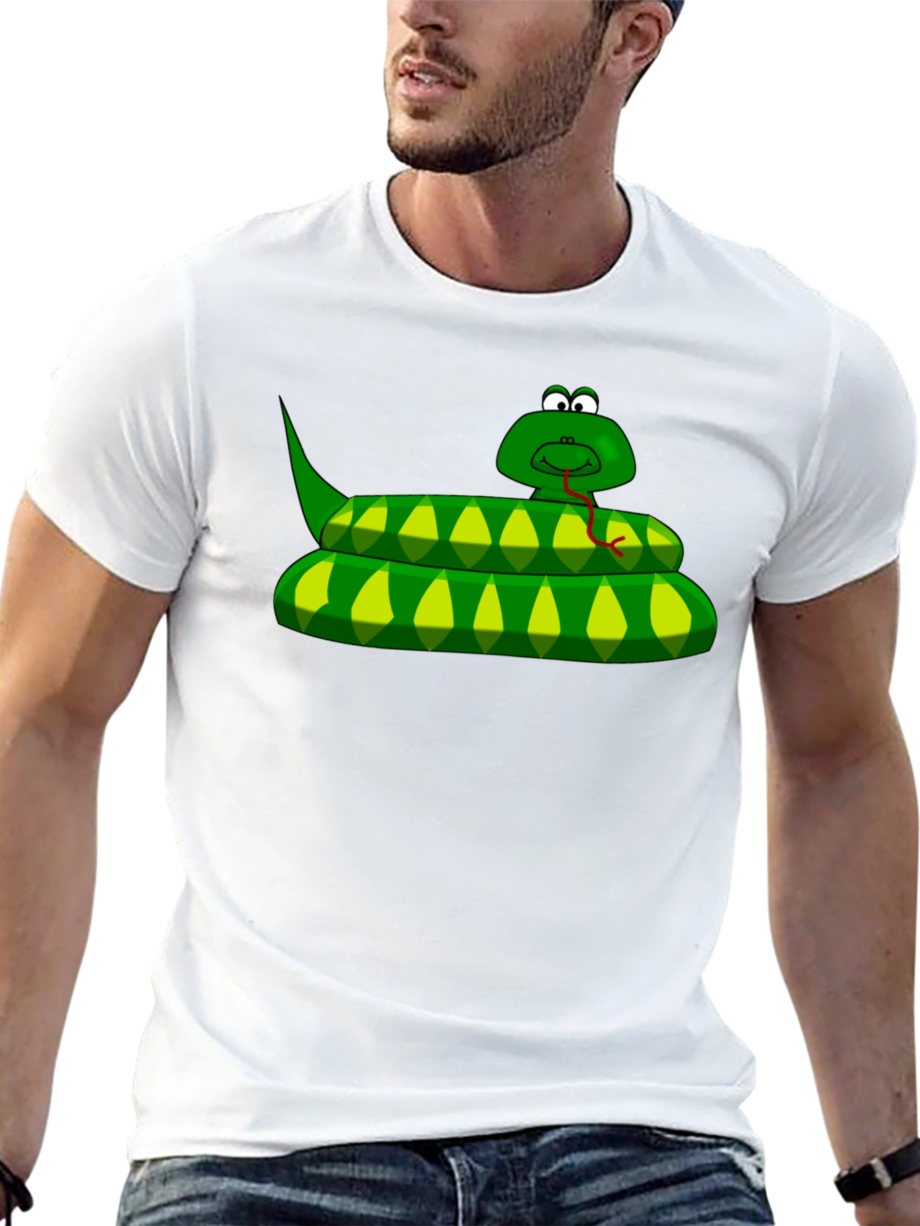 Cartoon Snake Graphic T-Shirt - Unique Style