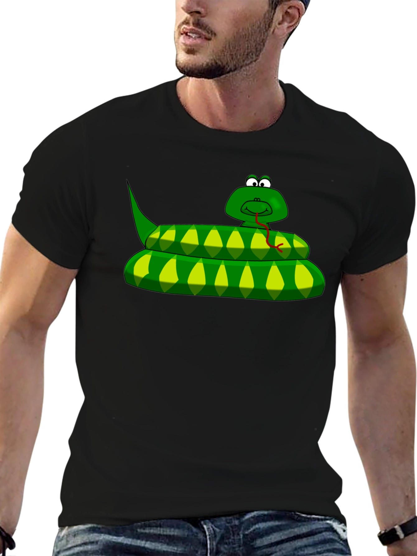 Cartoon Snake Graphic T-Shirt - Unique Style