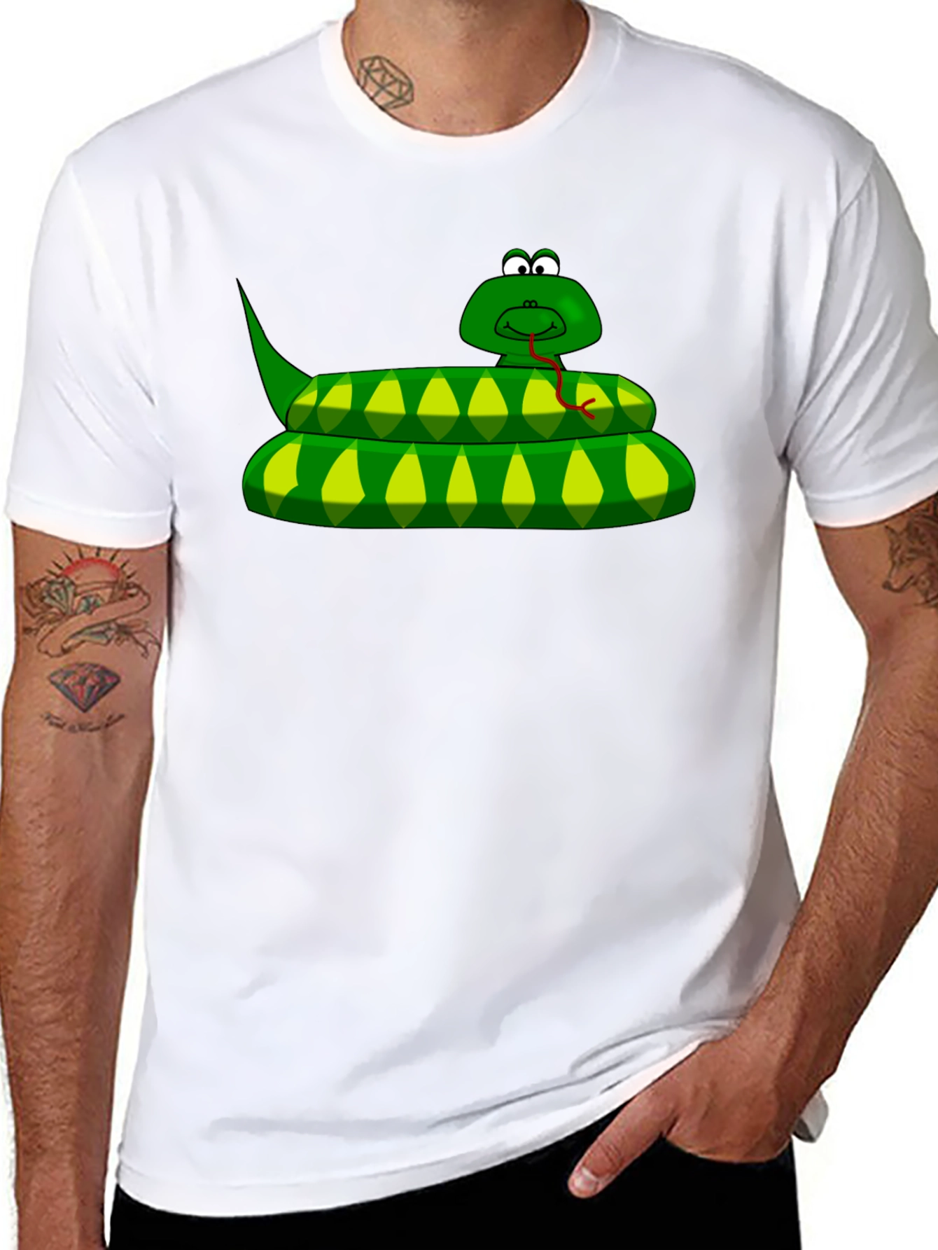 Cartoon Snake Graphic T-Shirt - Unique Style