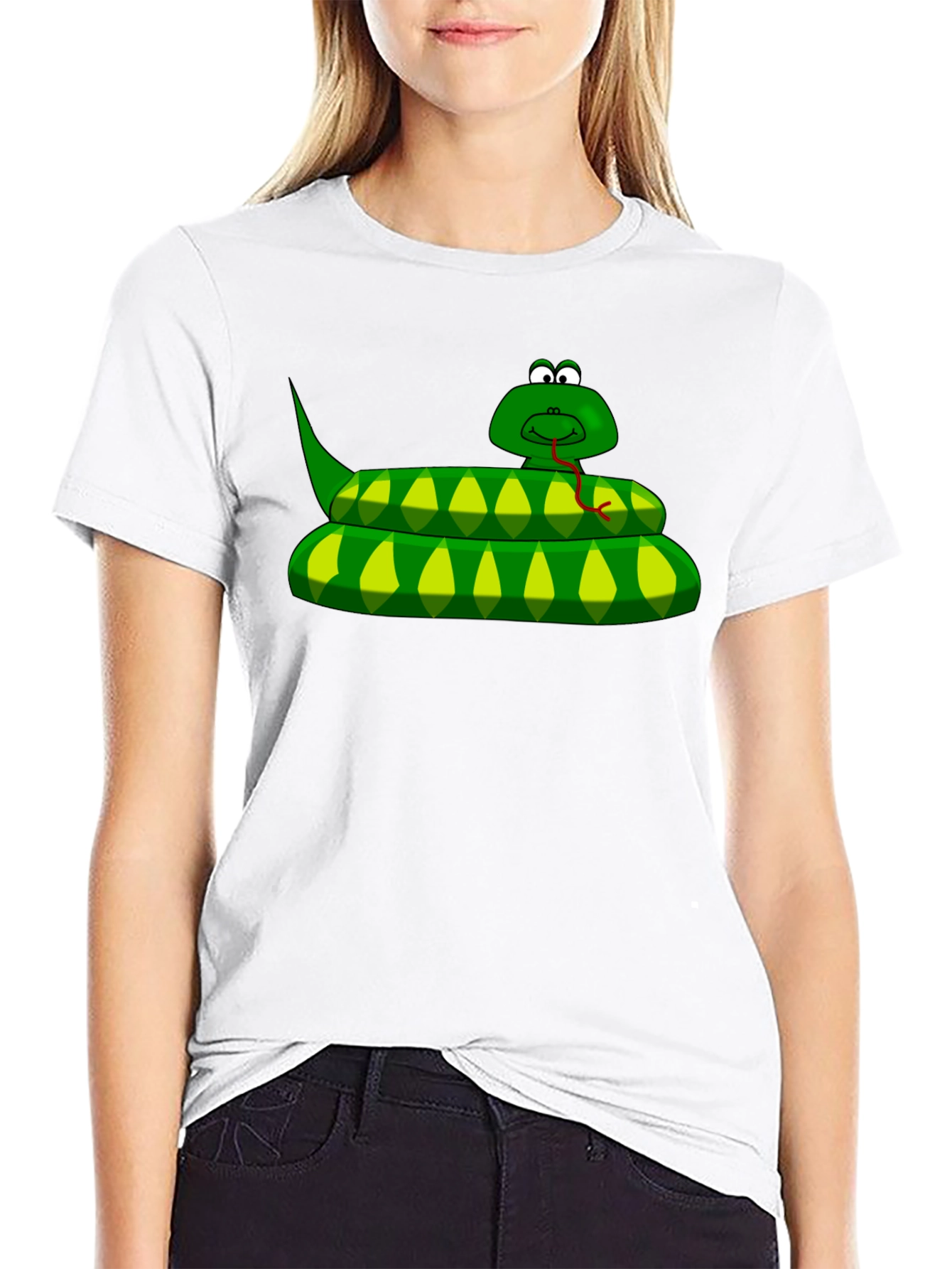 Cartoon Snake Graphic T-Shirt - Unique Style