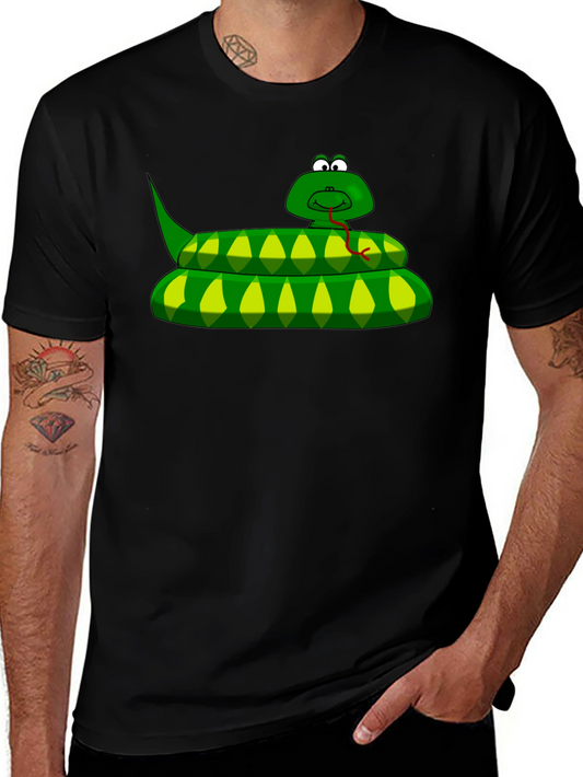 Cartoon Snake Graphic T-Shirt - Unique Style