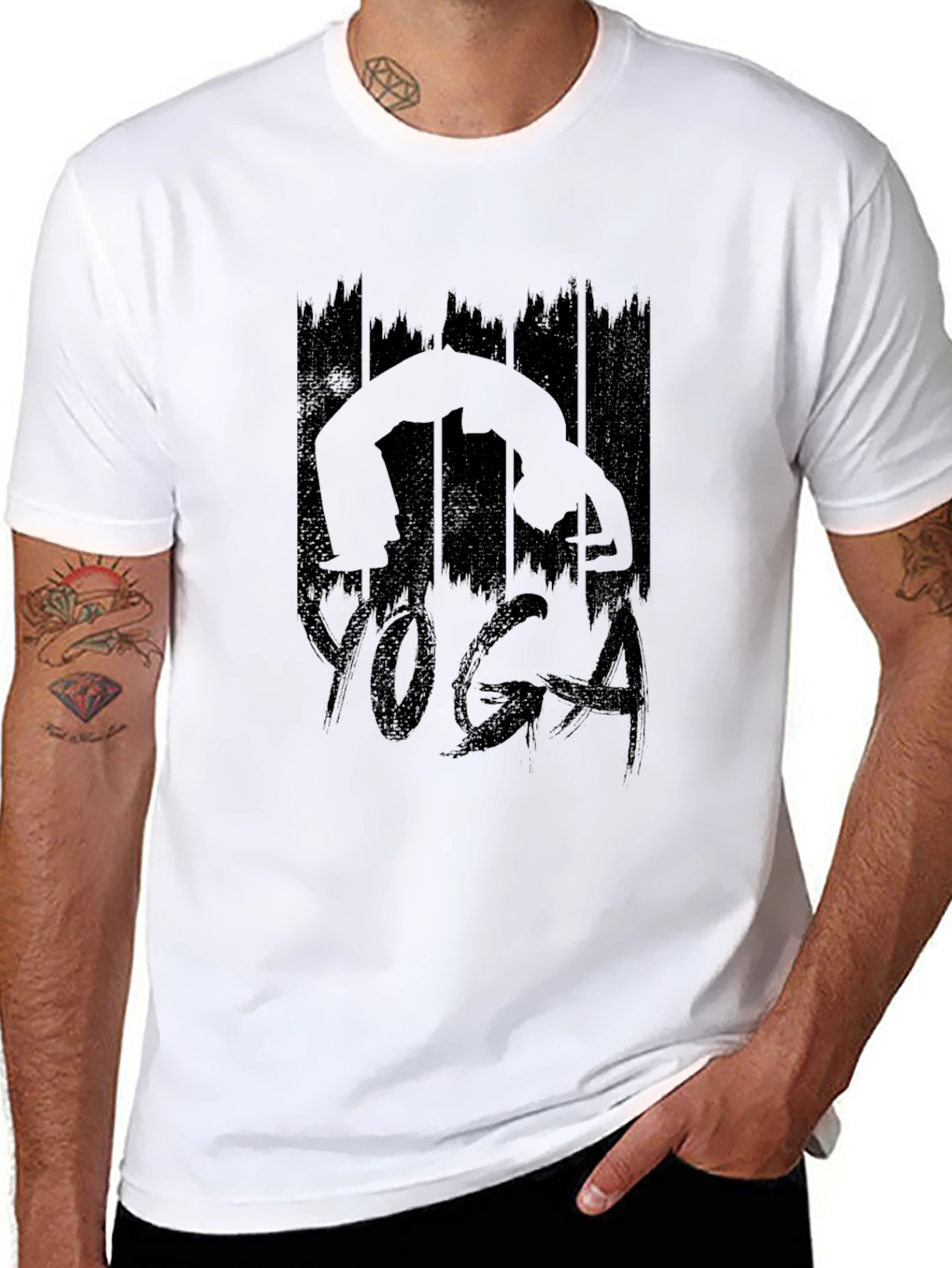 Yoga Silhouette Graphic Black T-Shirt