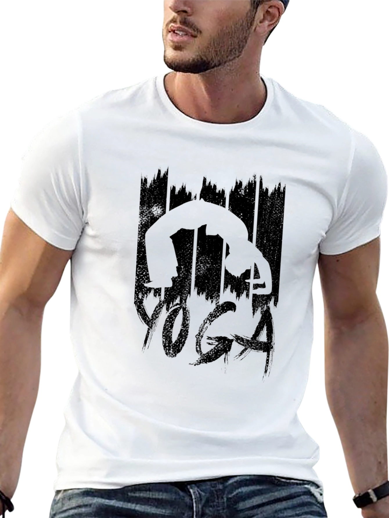 Yoga Silhouette Graphic Black T-Shirt