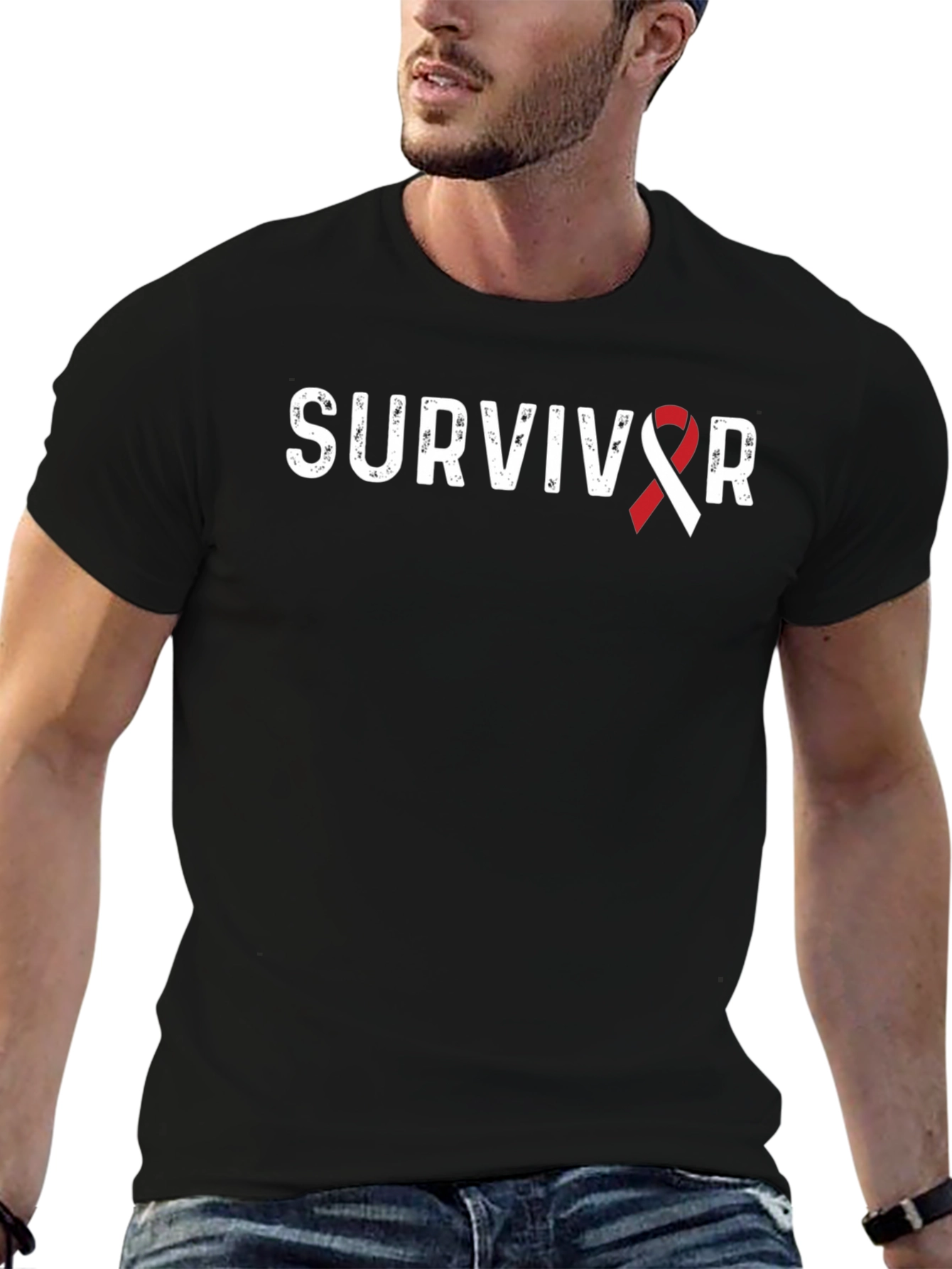 Survivor Awareness Ribbon Graphic T-Shirt