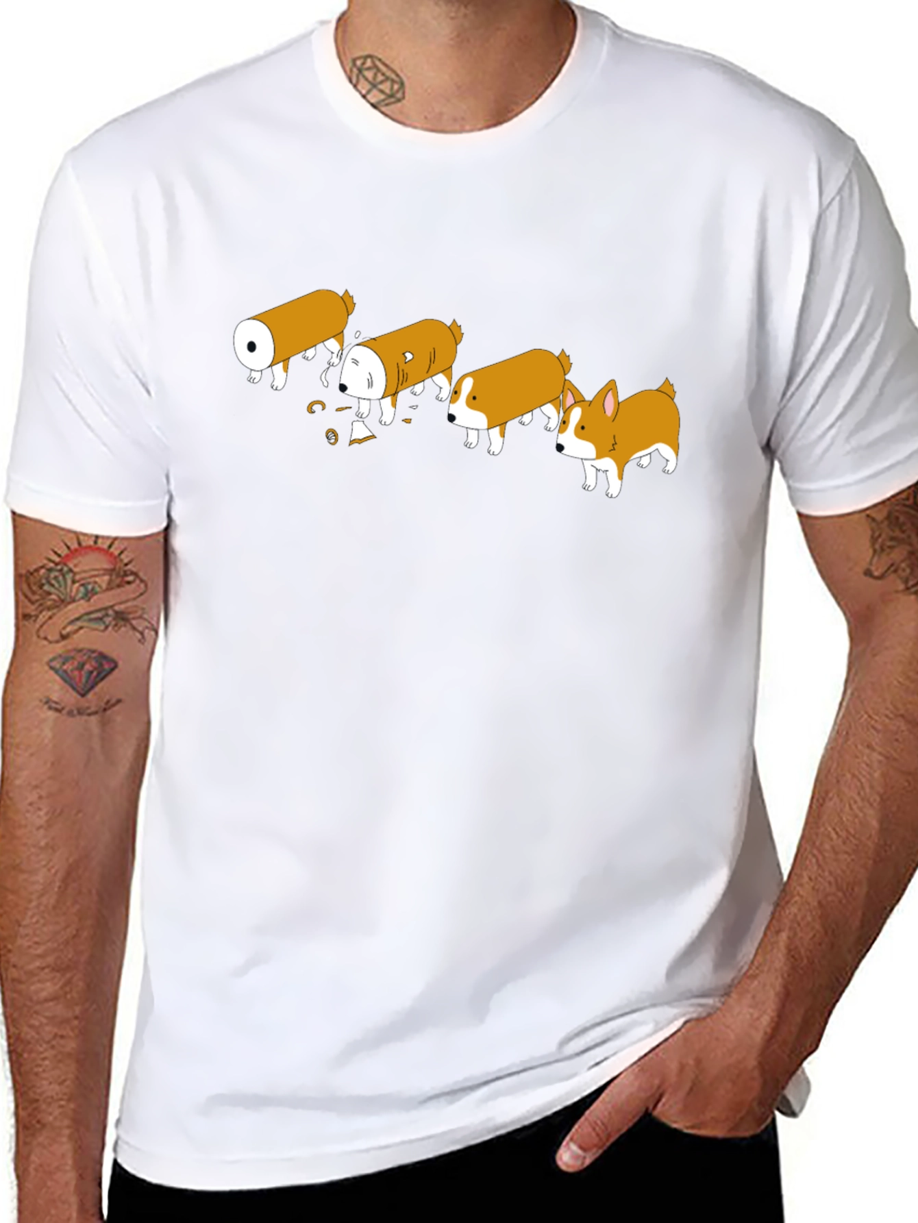 Corgi Sausage Evolution Funny T-Shirt