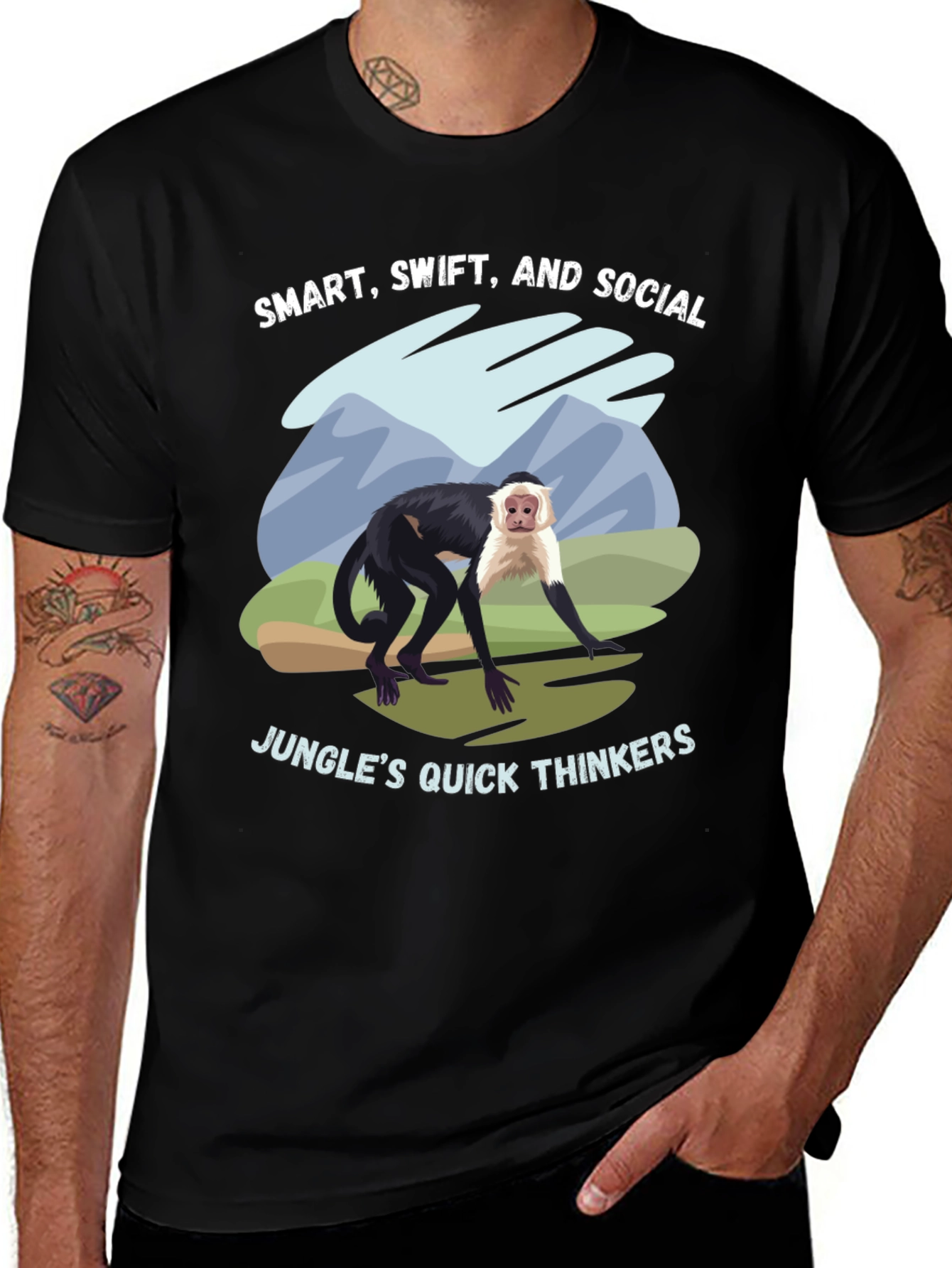Smart Swift and Social Monkey Graphic T-Shirt